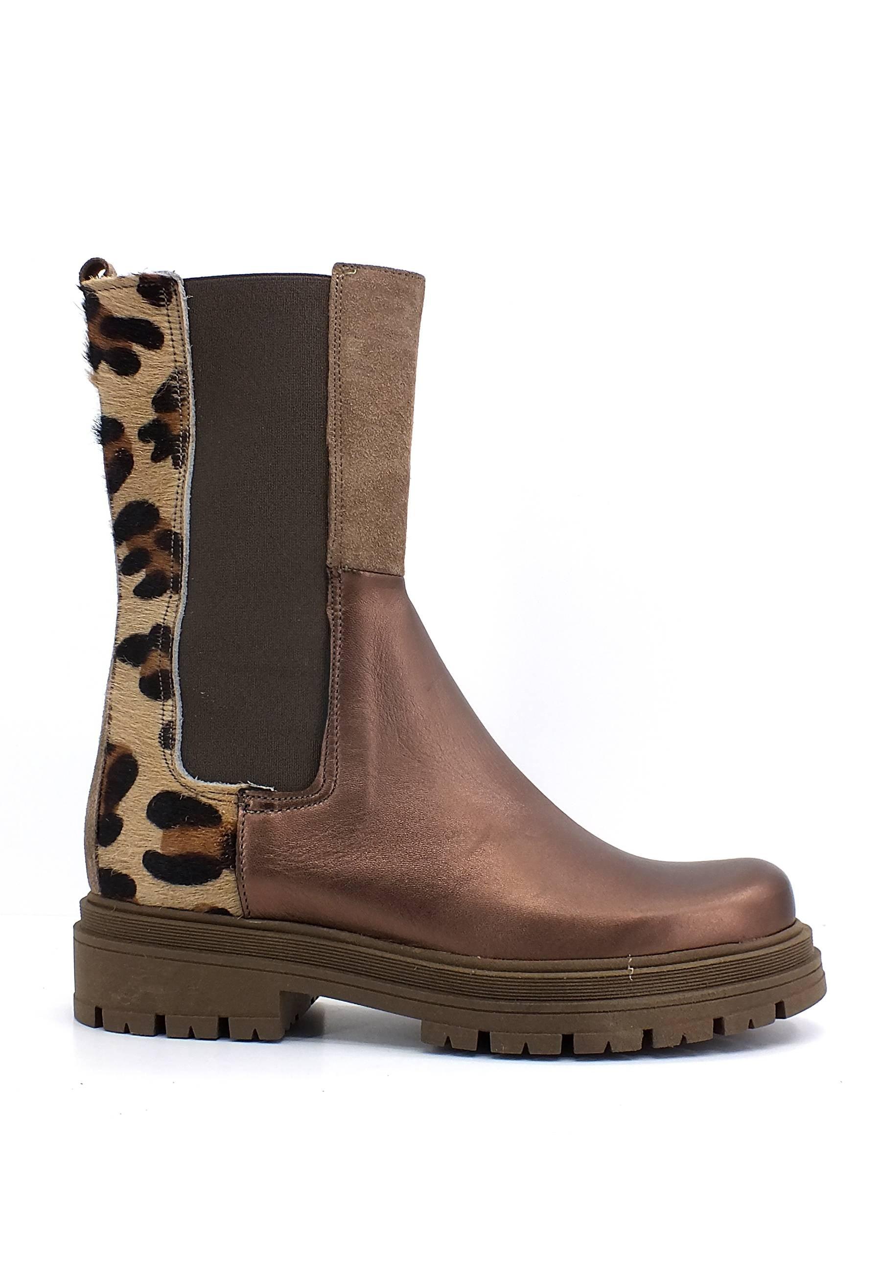 DIVINE FOLLIE Stivaletto Polacco Donna Leopard Bronzo Maculato DF639 - Sandrini Calzature e Abbigliamento