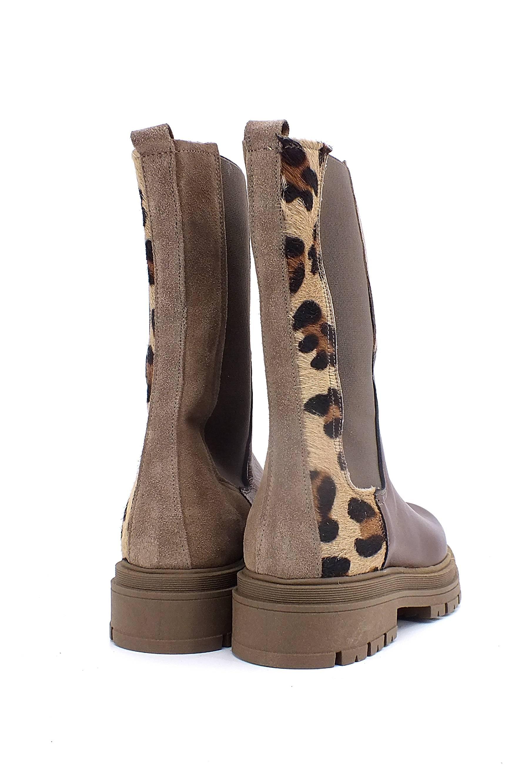DIVINE FOLLIE Stivaletto Polacco Donna Leopard Bronzo Maculato DF639 - Sandrini Calzature e Abbigliamento