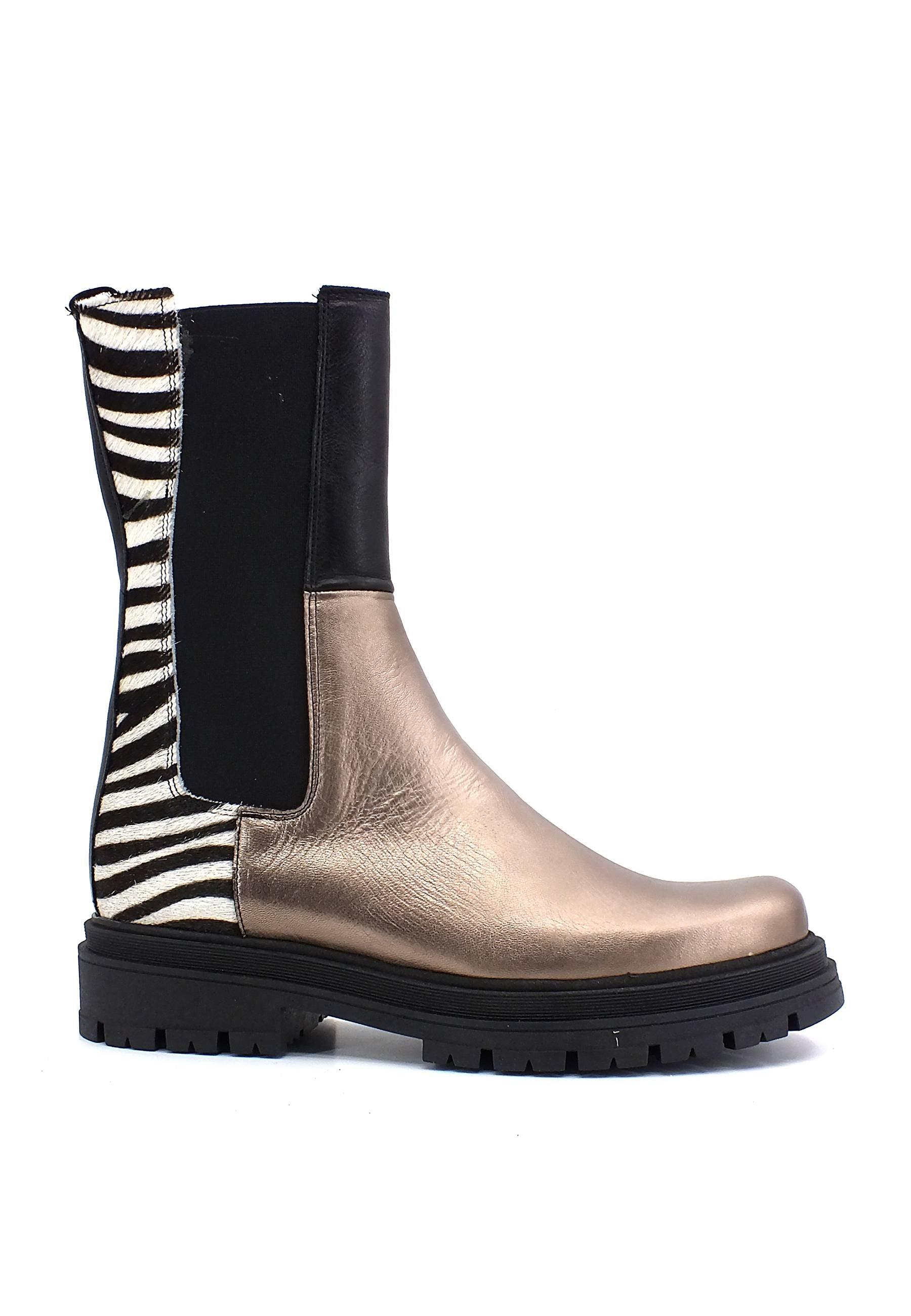 DIVINE FOLLIE Stivaletto Polacco Hi Donna Fantasia Zebrato DF639 - Sandrini Calzature e Abbigliamento