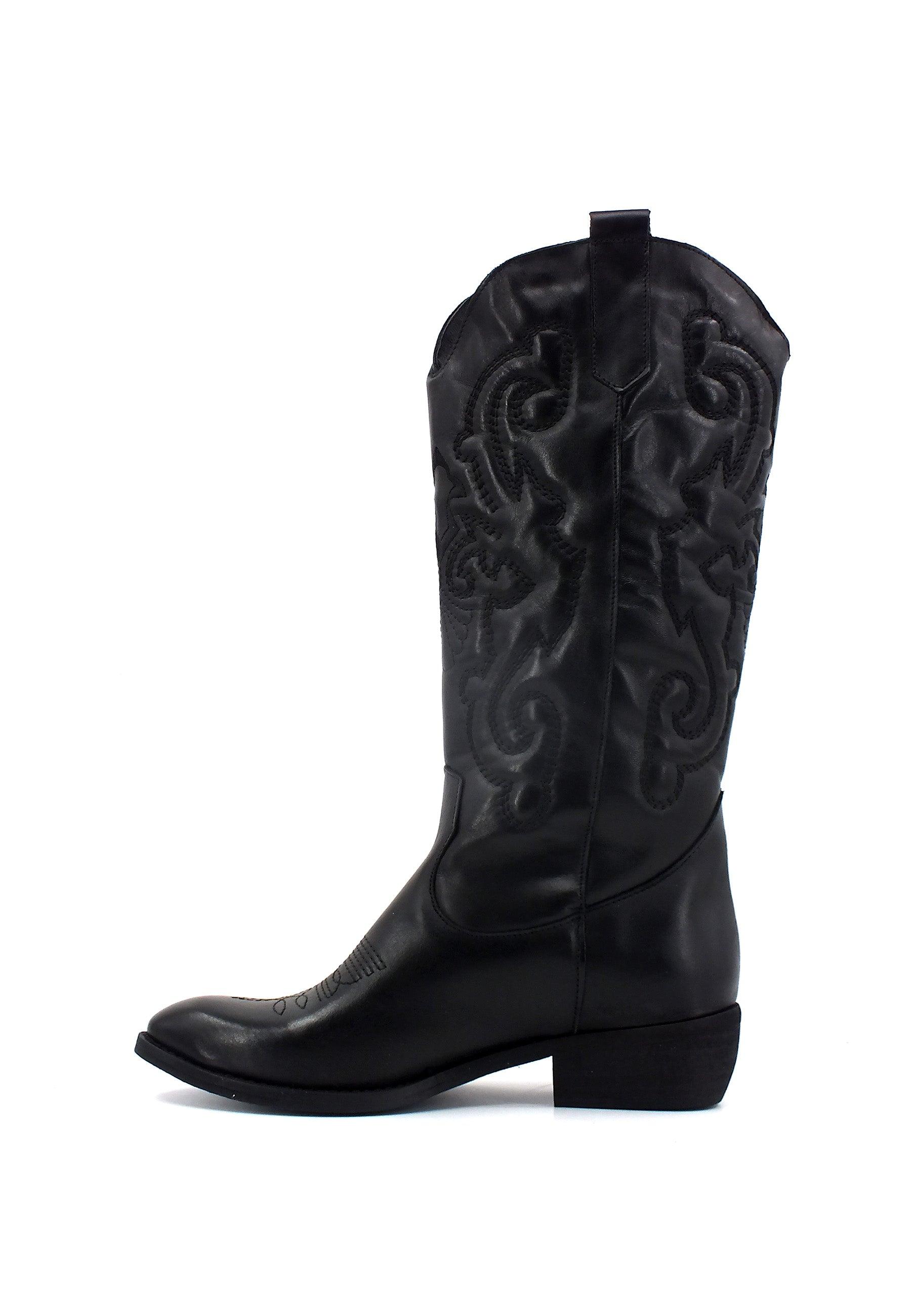 DIVINE FOLLIE Stivaletto Texano Donna Nero DFI301 - Sandrini Calzature e Abbigliamento