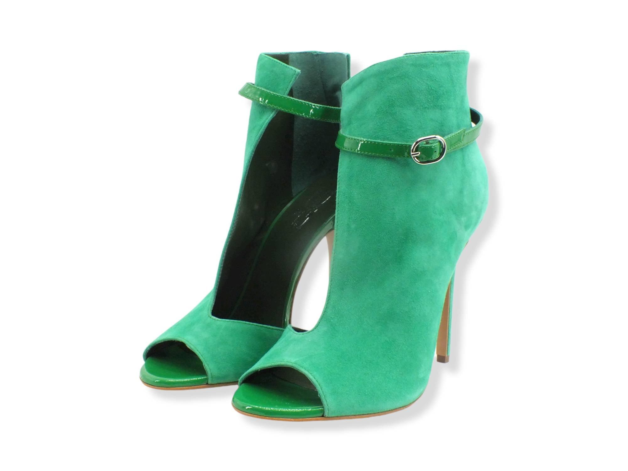 DIVINE FOLLIE Tronchetto Tacco Alto Fibbia Verde ATTRAENTE - Sandrini Calzature e Abbigliamento