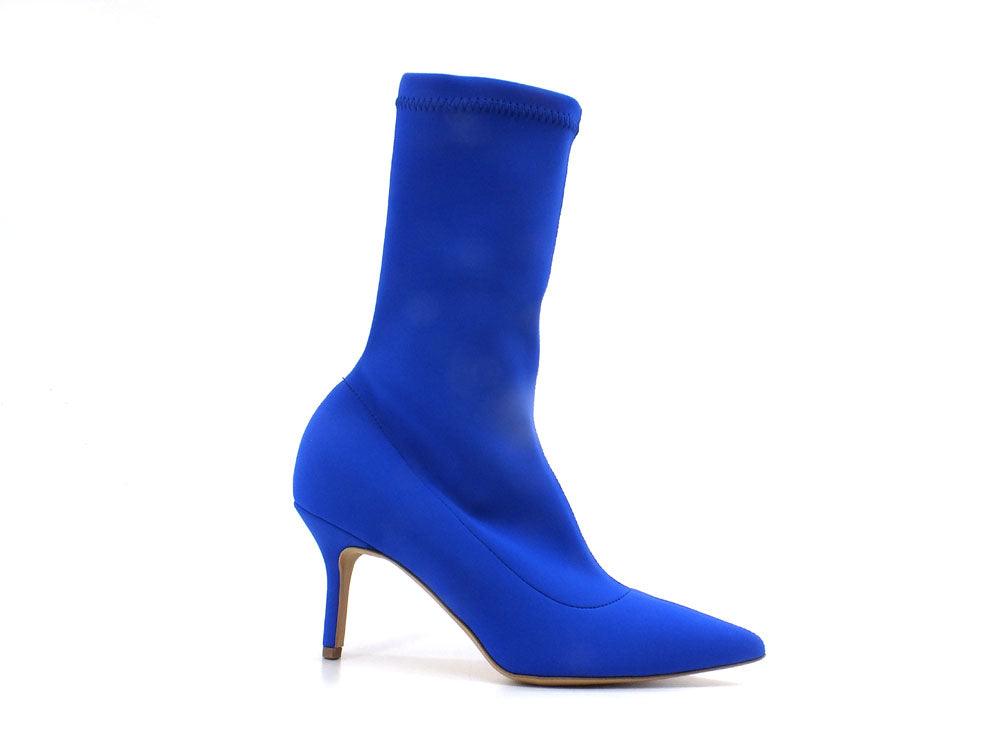 DIVINE FOLLIE Tronchetto Tacco Punta Bluette Blu MIRIAM - Sandrini Calzature e Abbigliamento