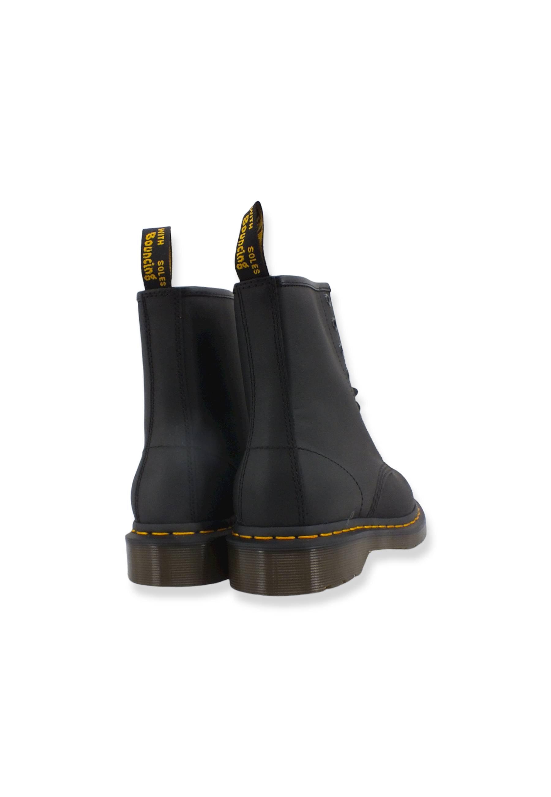 DR. MARTENS Greasy Stivaletto Anfibio Donna 8 Fori Black 1460-11822003 - Sandrini Calzature e Abbigliamento
