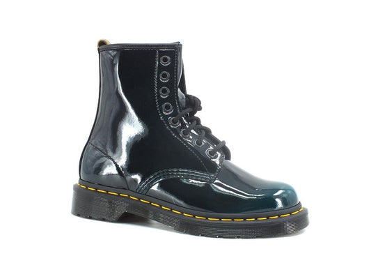 DR. MARTENS Vegan Gloss Pull Up Anfibio Black Green 1460-VEGAN-26887431 - Sandrini Calzature e Abbigliamento