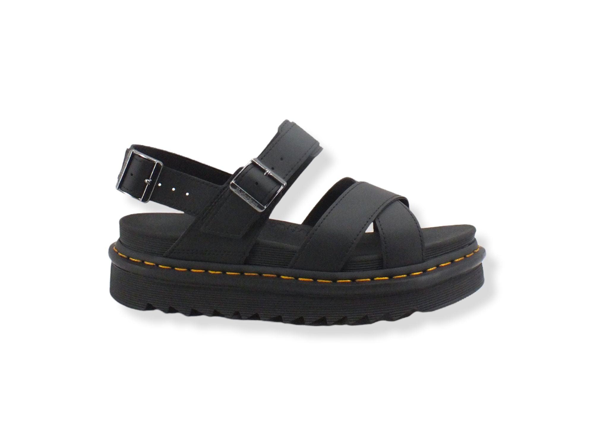 DR. MARTENS Voss II Hydro Leather Sandalo Donna Black VOSSII-26799001 - Sandrini Calzature e Abbigliamento