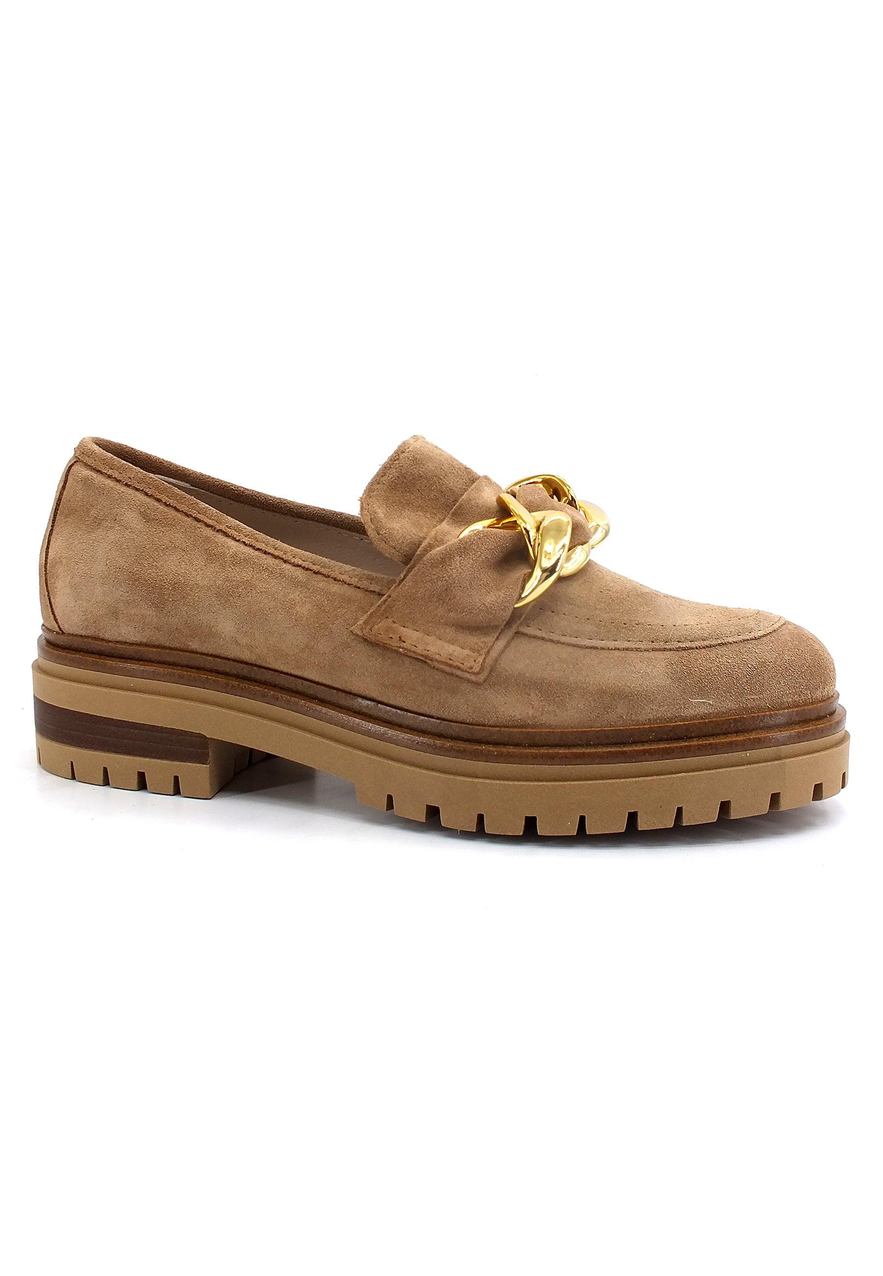 E' MIA Mocassino Fibbia Gold Donna Beige Camel CALLA - Sandrini Calzature e Abbigliamento