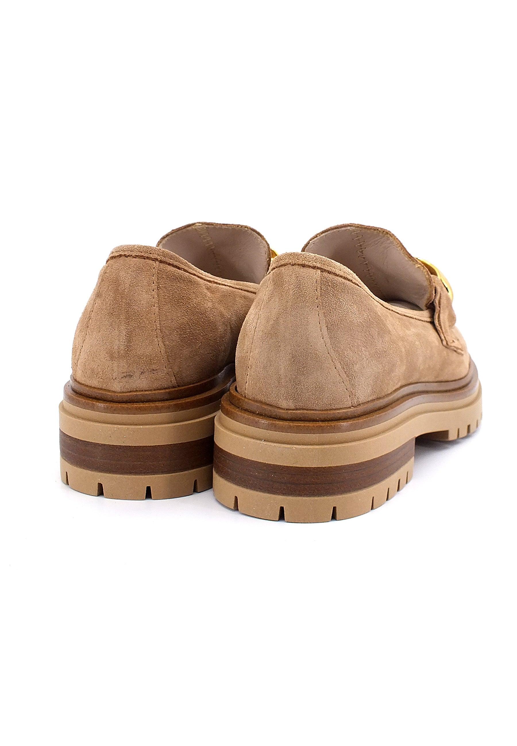 E' MIA Mocassino Fibbia Gold Donna Beige Camel CALLA - Sandrini Calzature e Abbigliamento