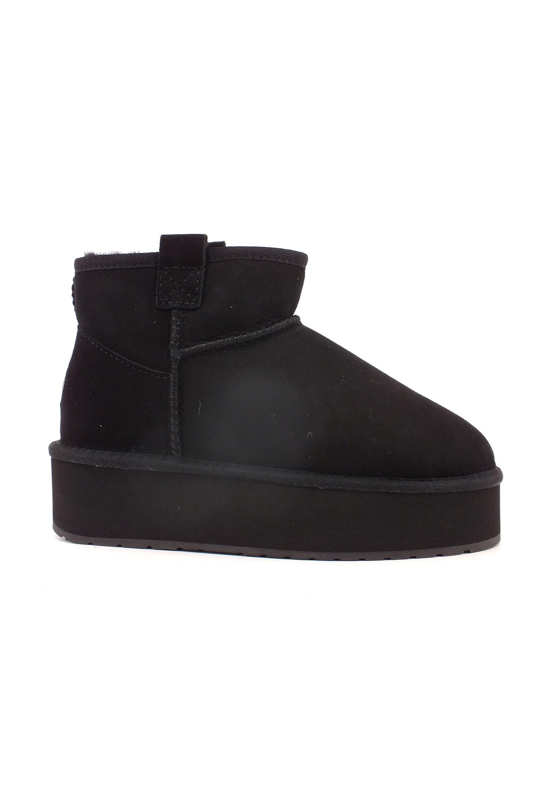 EMU Foy Flatform Micro Stivaletto Pelo Donna Black W13073 - Sandrini Calzature e Abbigliamento