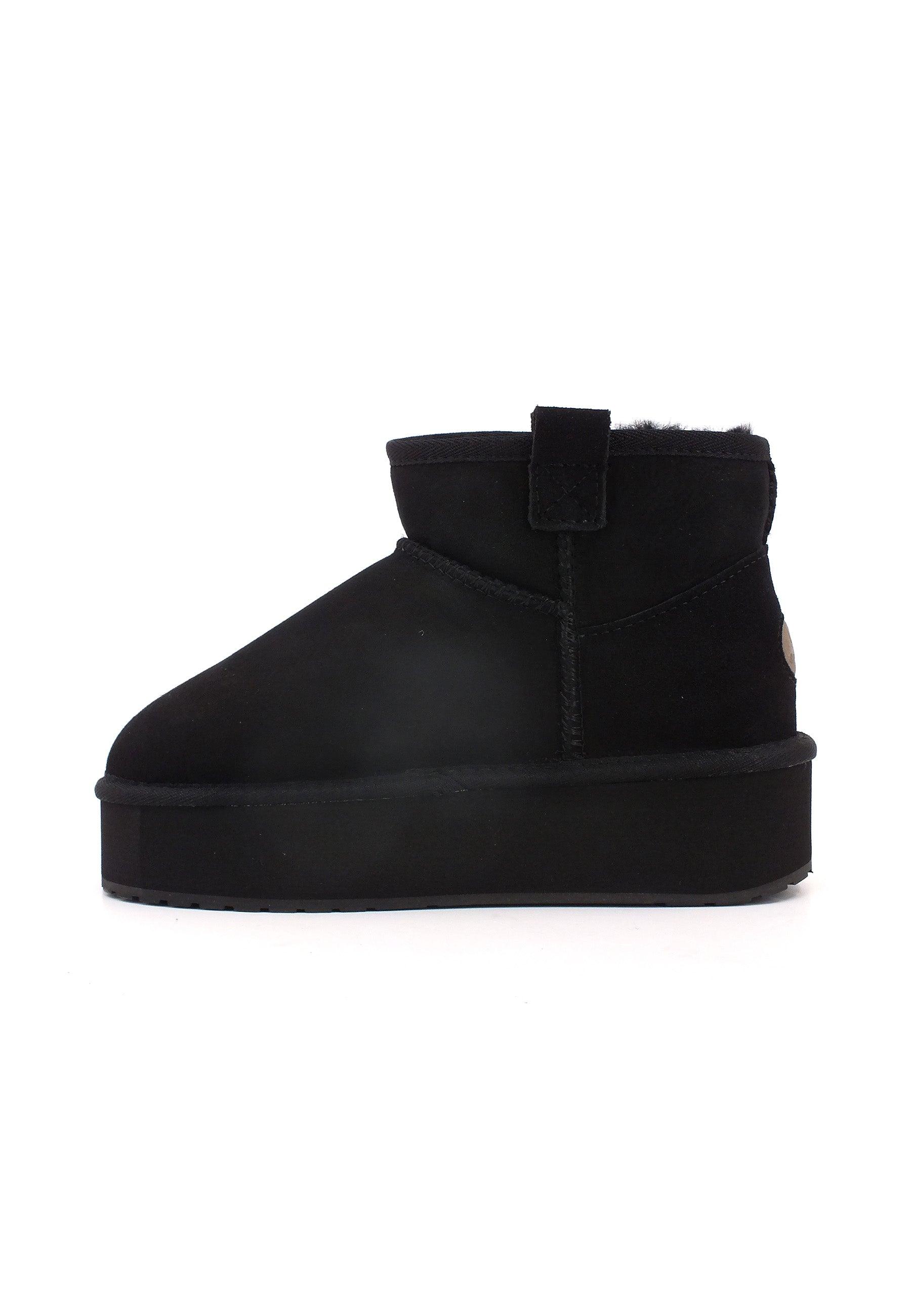 EMU Foy Flatform Micro Stivaletto Pelo Donna Black W13073 - Sandrini Calzature e Abbigliamento