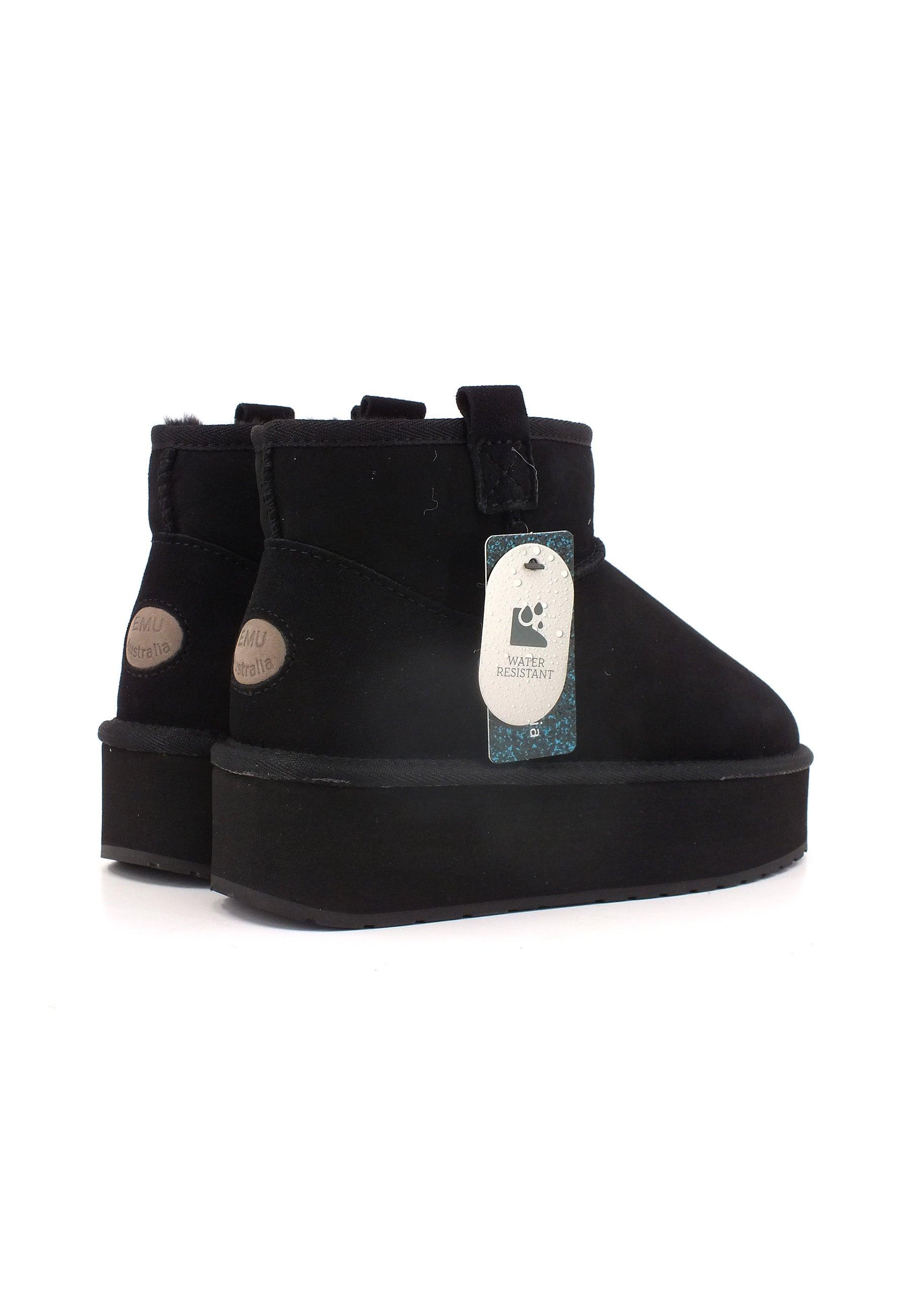 EMU Foy Flatform Micro Stivaletto Pelo Donna Black W13073 - Sandrini Calzature e Abbigliamento