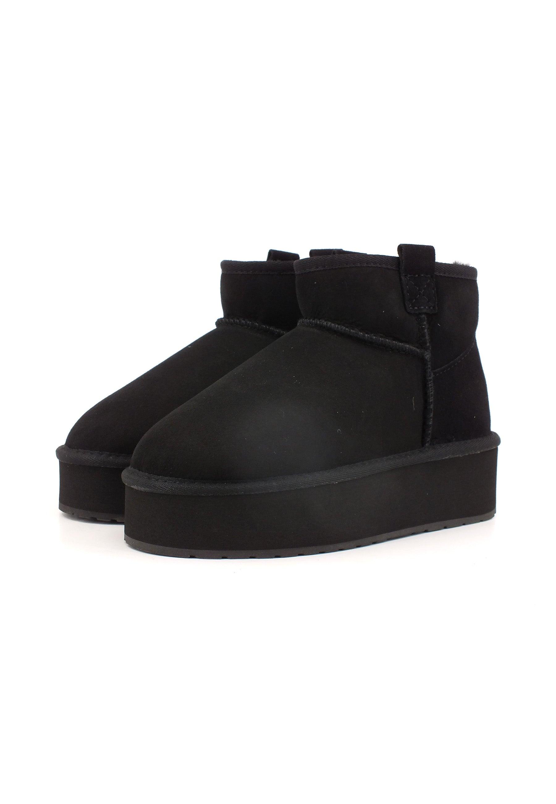 EMU Foy Flatform Micro Stivaletto Pelo Donna Black W13073 - Sandrini Calzature e Abbigliamento