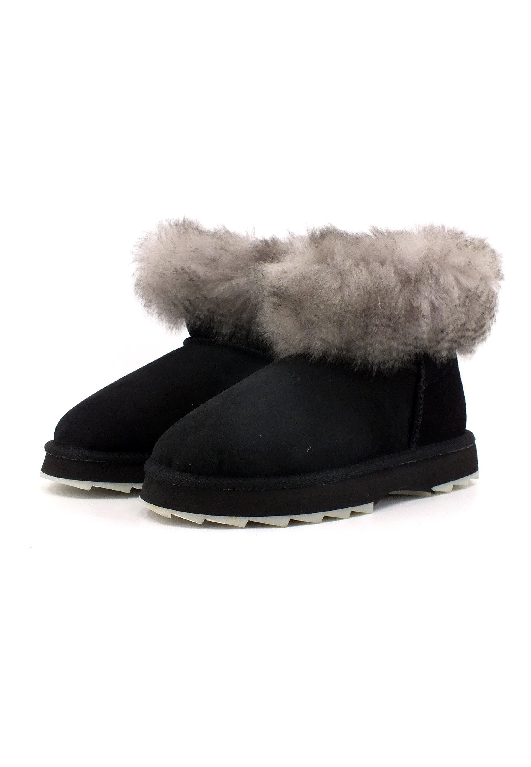 EMU Sharky Micro Crimp Stivaletto Pelo Donna Black W12917 - Sandrini Calzature e Abbigliamento