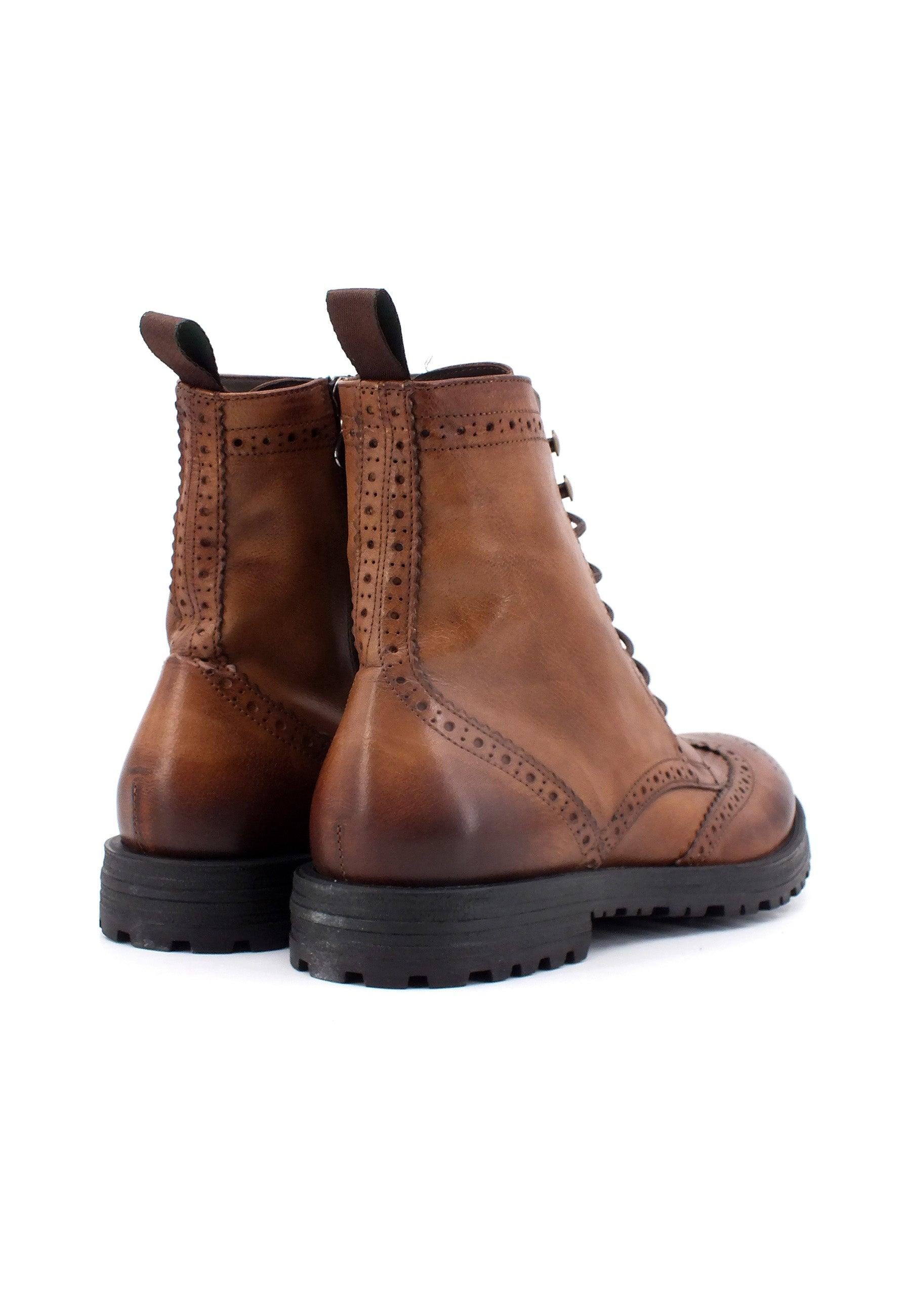 FRANCO FEDELE Stivaletto Anfibio Uomo Ottone Antico Marrone 1217 - Sandrini Calzature e Abbigliamento