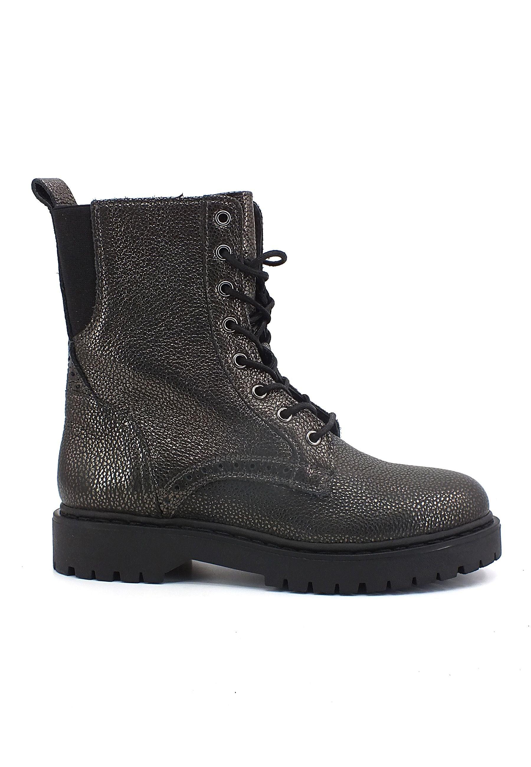 GEOX Bleyze Stivaletto Anfibio Donna Silver Gun D26QDD000CRC1357 - Sandrini Calzature e Abbigliamento