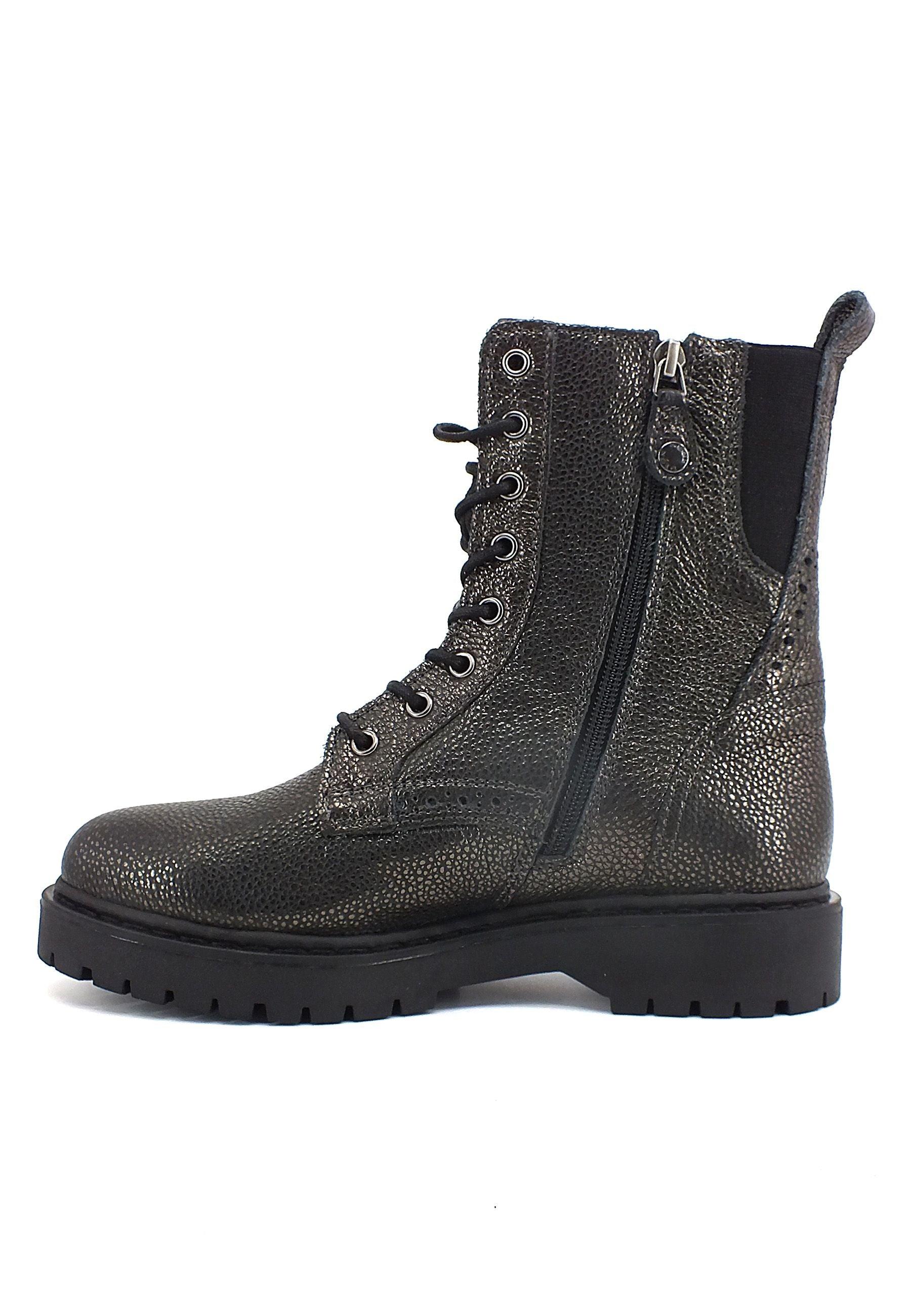 GEOX Bleyze Stivaletto Anfibio Donna Silver Gun D26QDD000CRC1357 - Sandrini Calzature e Abbigliamento