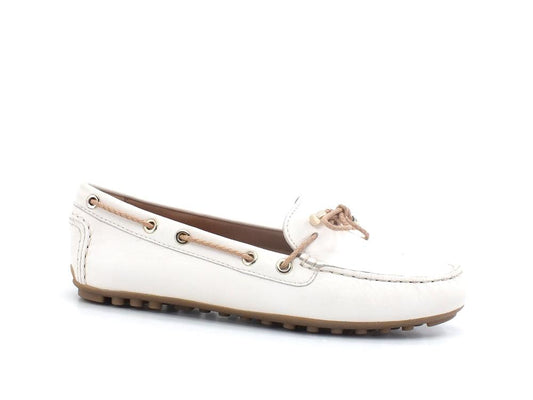 GEOX Mocassino Fiocco Leelyan Off White Bianco - Sandrini Calzature e Abbigliamento