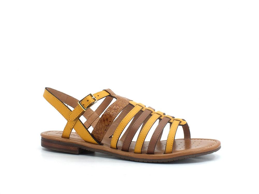GEOX Sandalo Listini Pelle Sozy Marrone Giallo - Sandrini Calzature e Abbigliamento