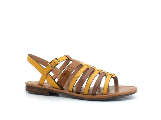 GEOX Sandalo Listini Pelle Sozy Marrone Giallo - Sandrini Calzature e Abbigliamento