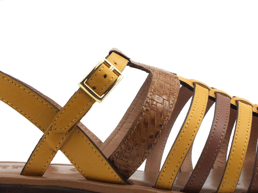 GEOX Sandalo Listini Pelle Sozy Marrone Giallo - Sandrini Calzature e Abbigliamento