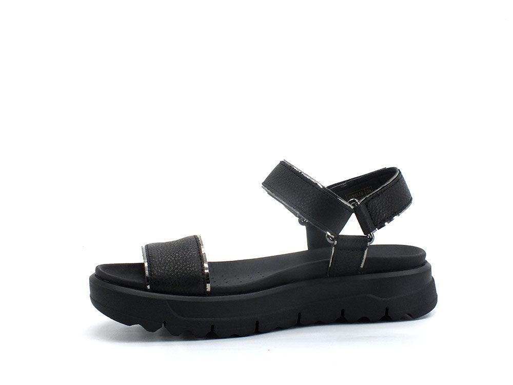 GEOX Sandalo Pelle Flatform Xand Nero - Sandrini Calzature e Abbigliamento