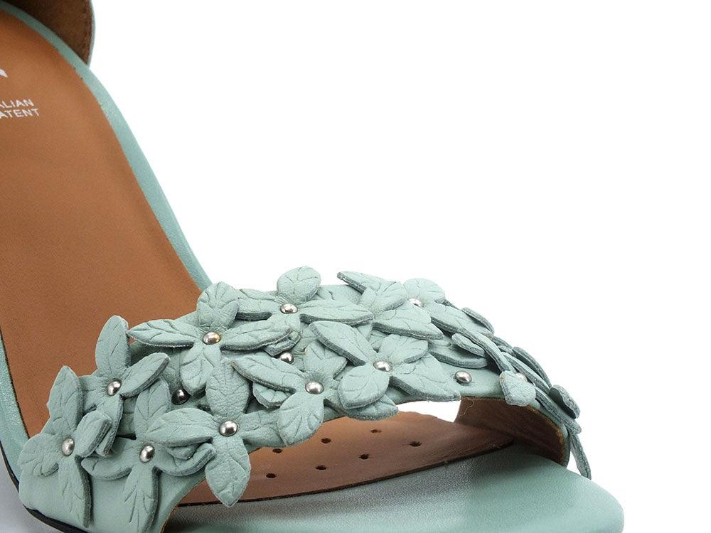 GEOX Sandalo Tacco Pelle Eraklia Mint Azzurro - Sandrini Calzature e Abbigliamento
