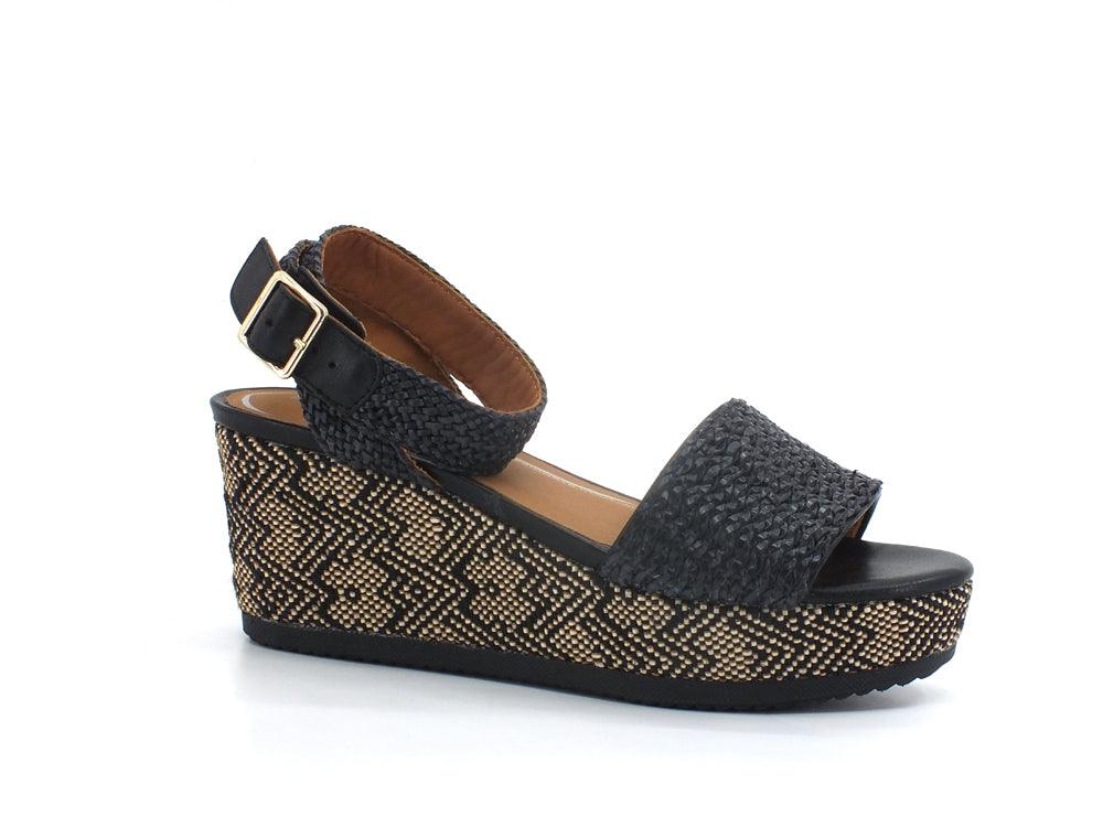 GEOX Sandalo Zeppa Lipari Black Nero - Sandrini Calzature e Abbigliamento