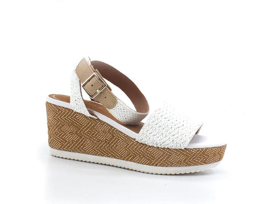 GEOX Sandalo Zeppa Lipari White Bianco - Sandrini Calzature e Abbigliamento