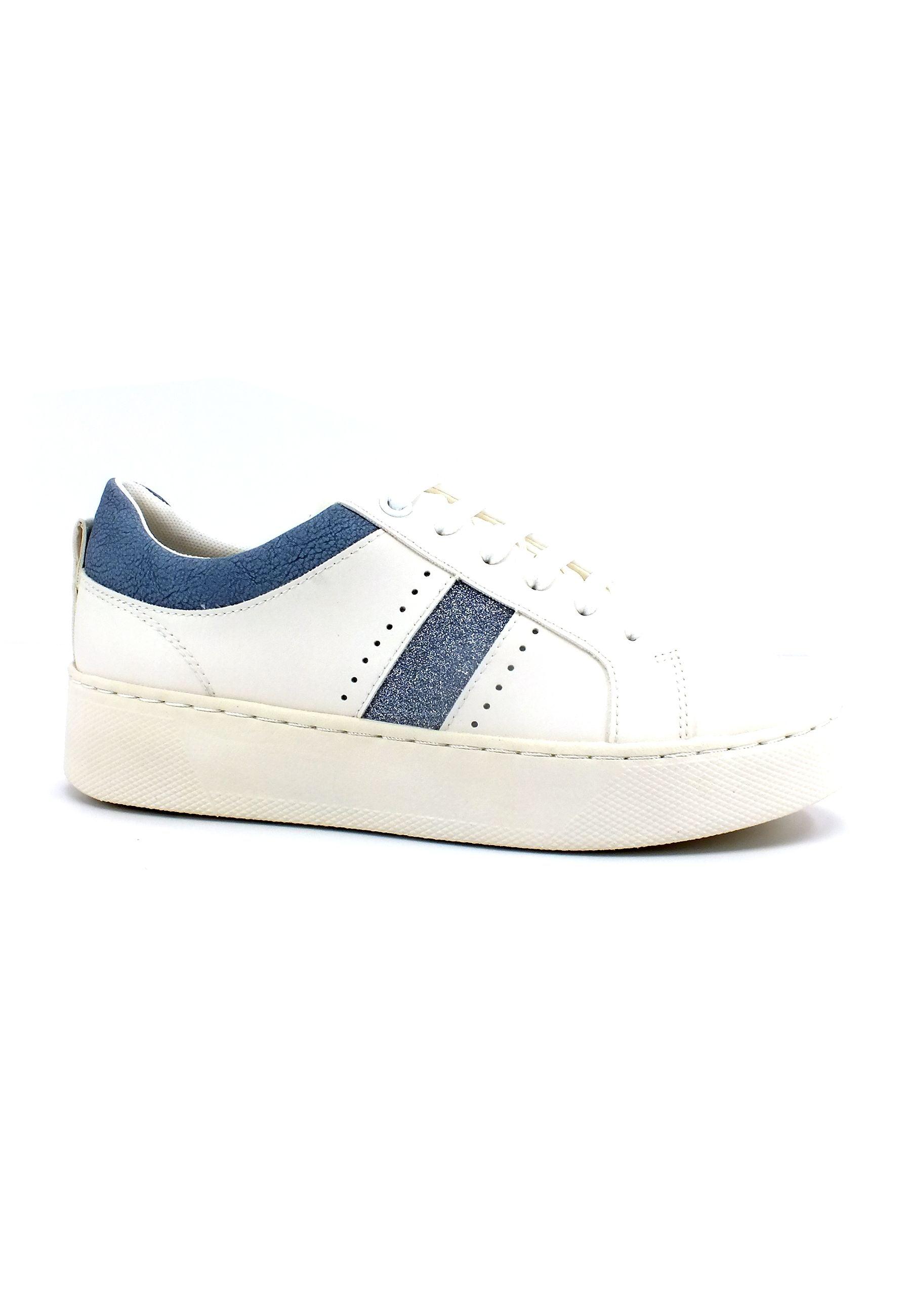 GEOX Skyely Sneaker Donna Glitter White Light Sky D35QXA0BCEKC1207 - Sandrini Calzature e Abbigliamento