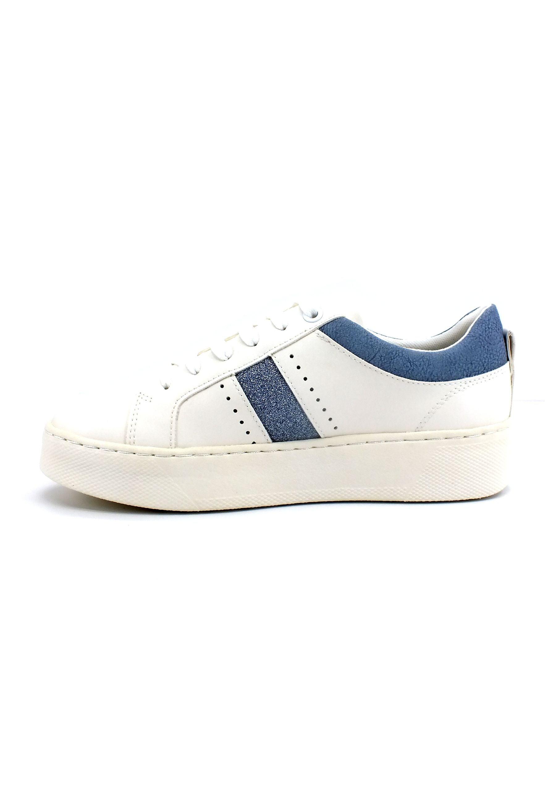 GEOX Skyely Sneaker Donna Glitter White Light Sky D35QXA0BCEKC1207 - Sandrini Calzature e Abbigliamento