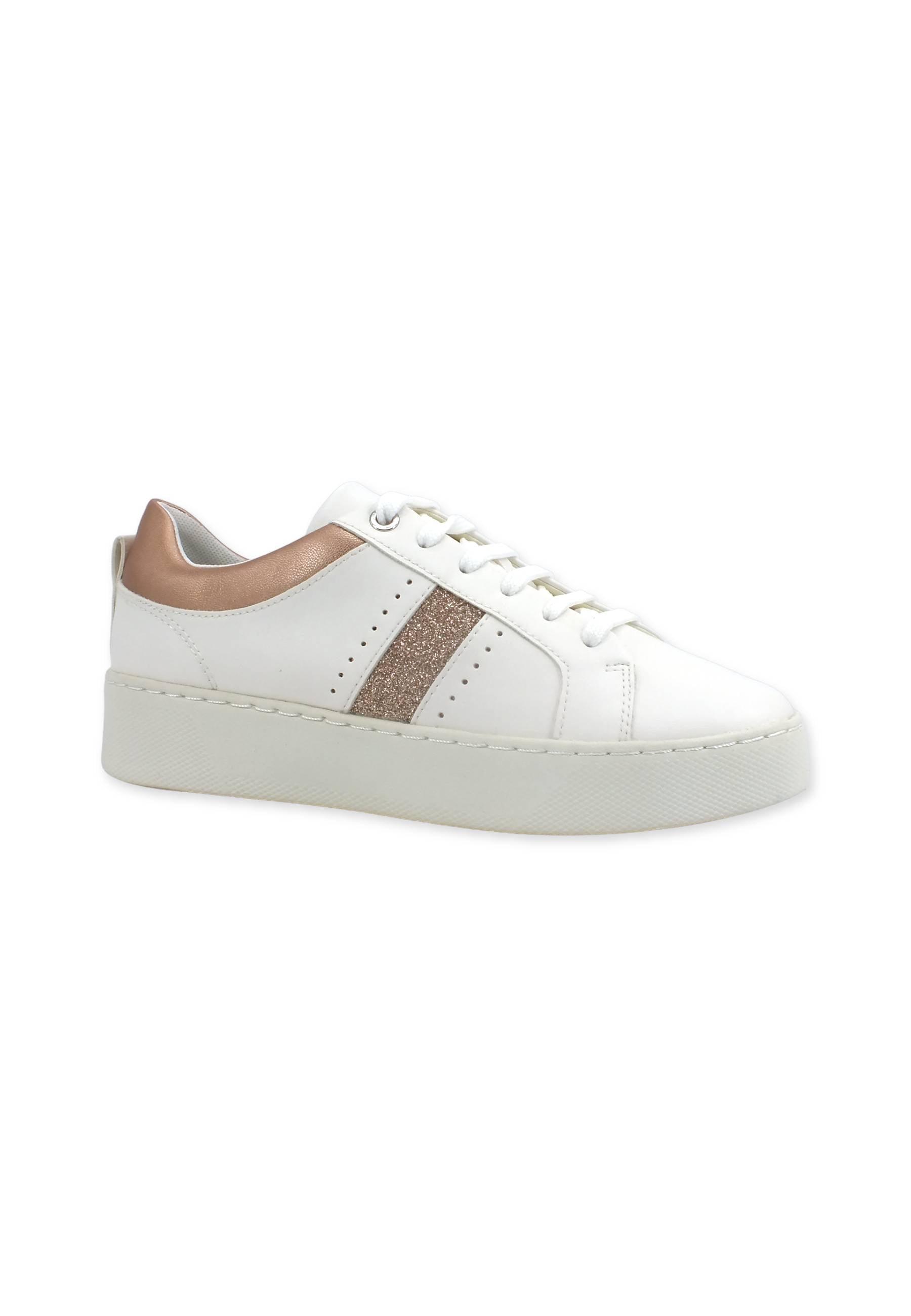 GEOX Sneaker Glitter Donna White Rose Gold D35QXA054AJC1ZH8 - Sandrini Calzature e Abbigliamento