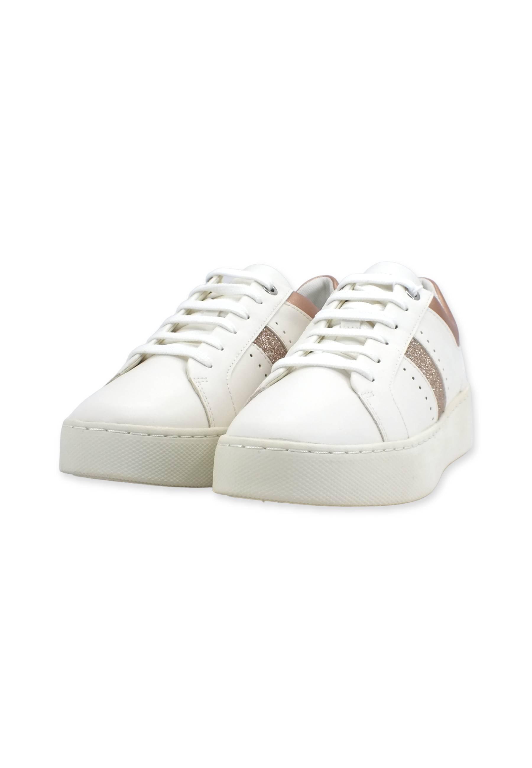 GEOX Sneaker Glitter Donna White Rose Gold D35QXA054AJC1ZH8 - Sandrini Calzature e Abbigliamento
