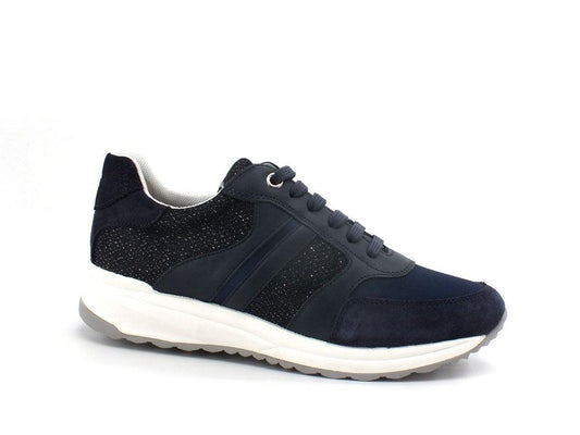GEOX Sneaker Glitter Running Airell Blu Jeans - Sandrini Calzature e Abbigliamento