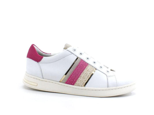 GEOX Sneaker Goat Banda Jaysen Bianco Rosa - Sandrini Calzature e Abbigliamento