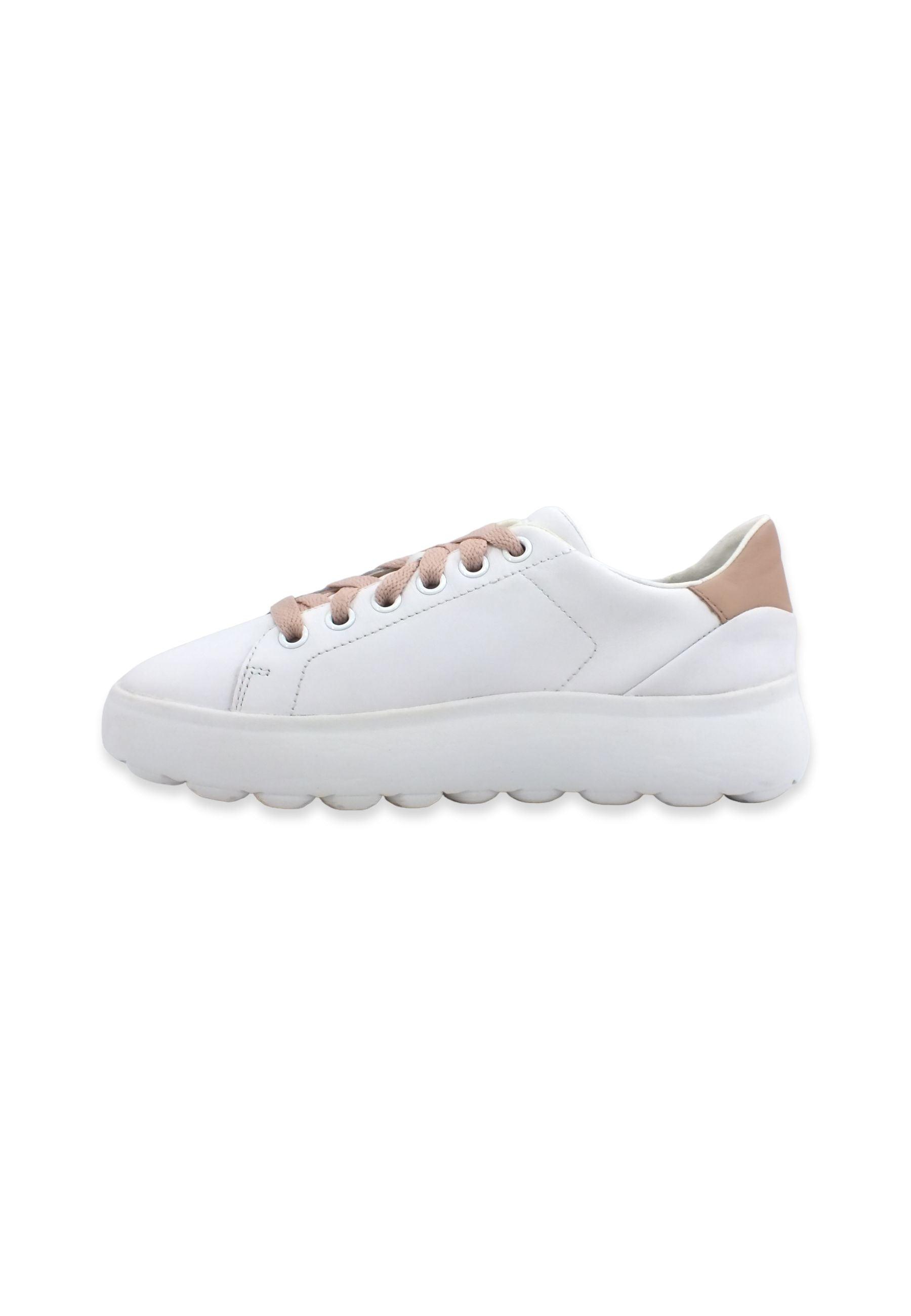 GEOX Spherica Sneaker Donna White Nude D35TCB00085C1Z8Z - Sandrini Calzature e Abbigliamento