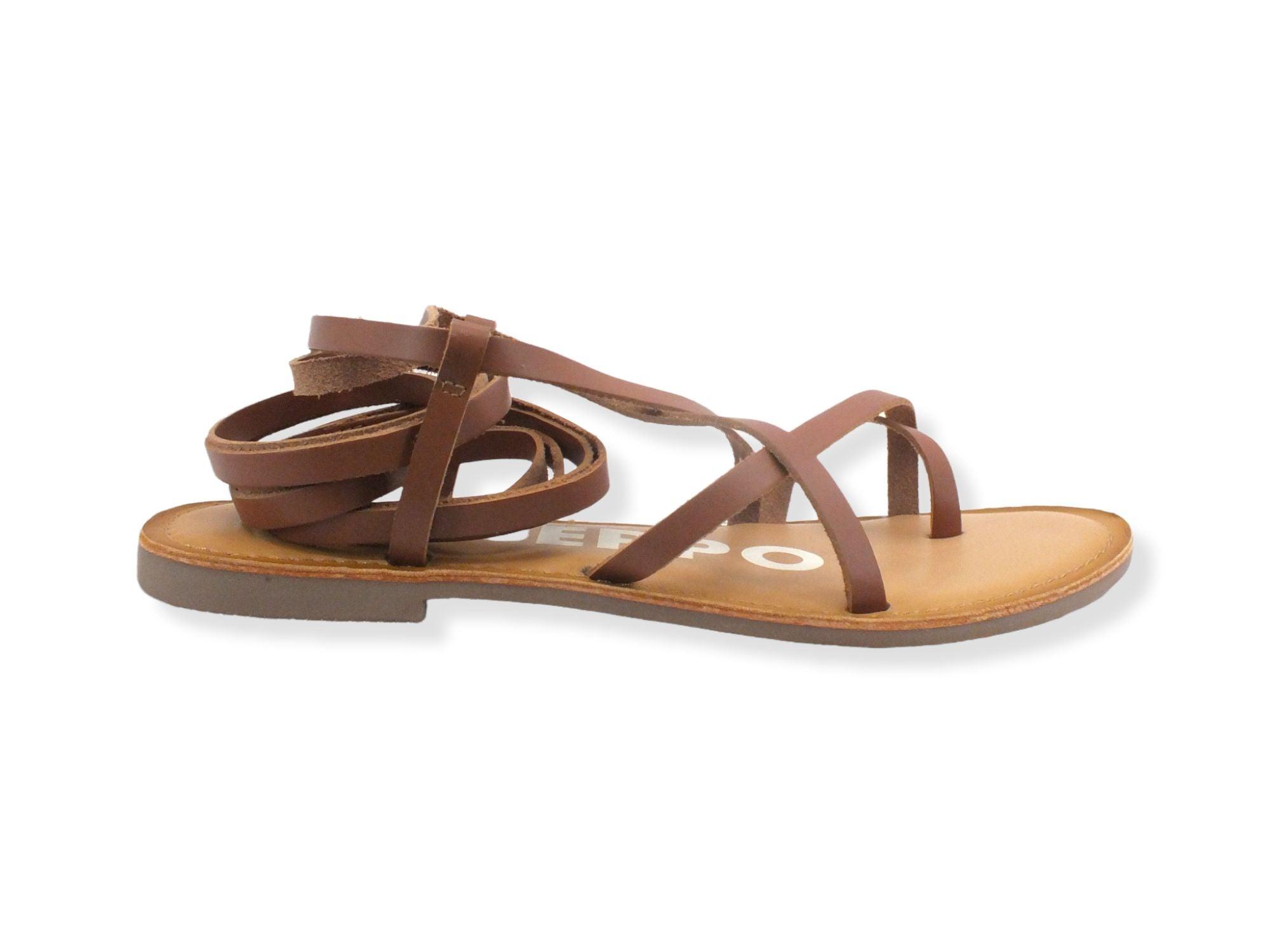 GIOSEPPO Claverack Sandalo Gladiator Infradito Marrone Tan 58494 - Sandrini Calzature e Abbigliamento