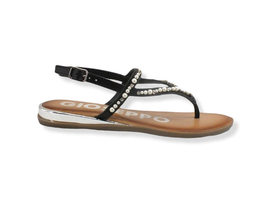 GIOSEPPO Kleberg Sandalo Infradito Perle Strass Black 65930 - Sandrini Calzature e Abbigliamento