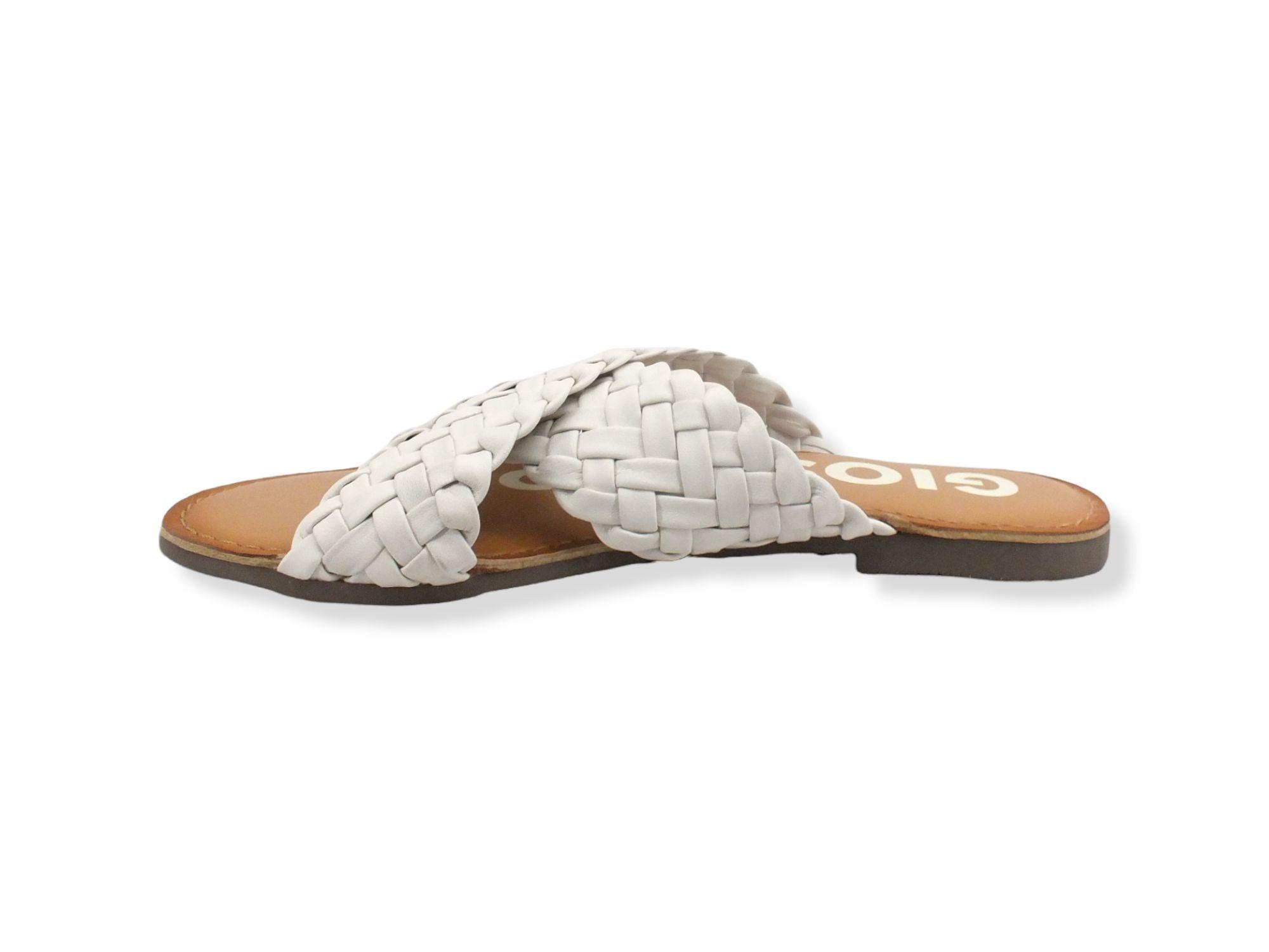GIOSEPPO Upala Ciabatta Fasce Incrociate Intreccio Off White 65940 - Sandrini Calzature e Abbigliamento