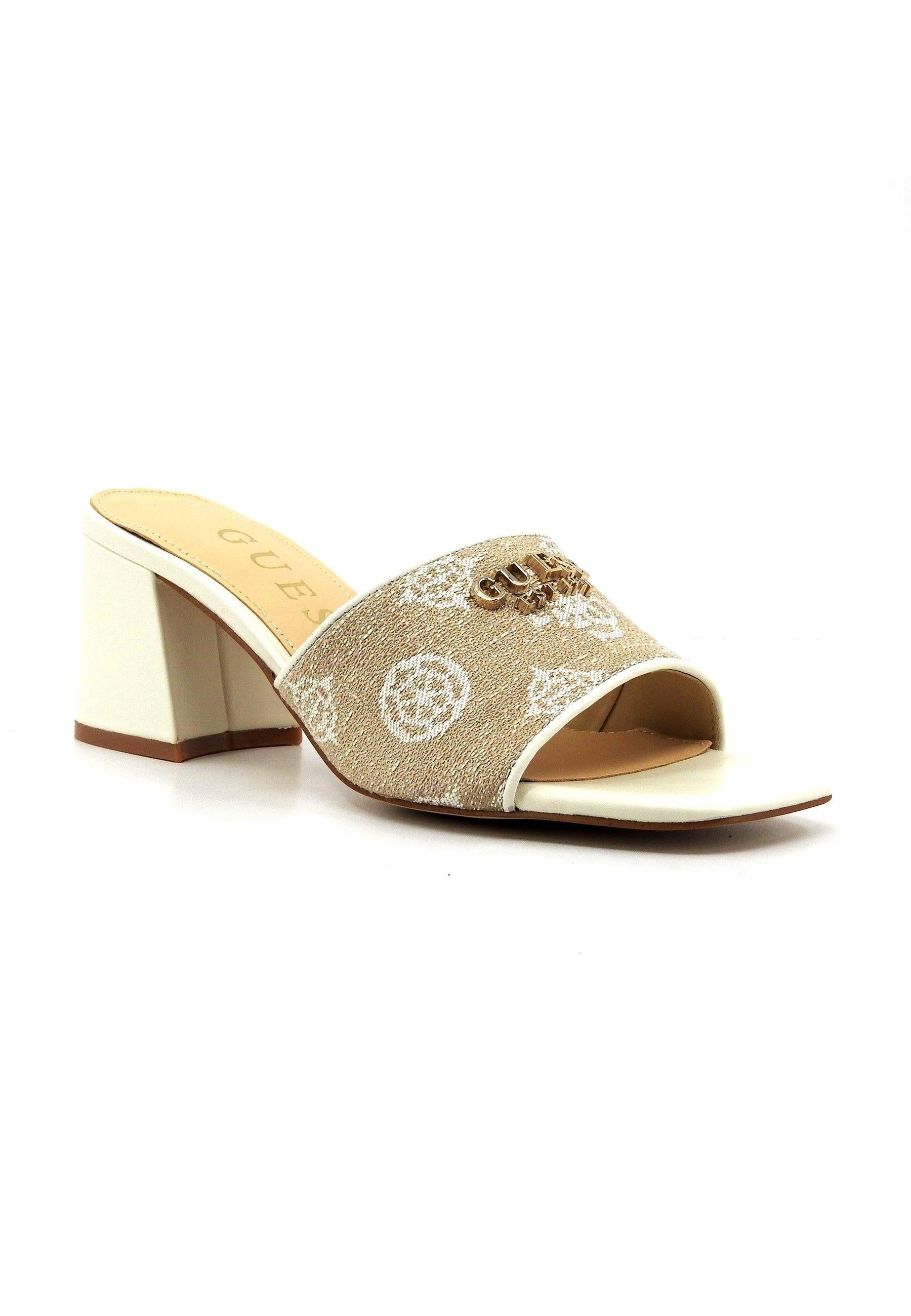 GUESS Ciabatta Tacco Donna White FLJGAIFAL03 - Sandrini Calzature e Abbigliamento