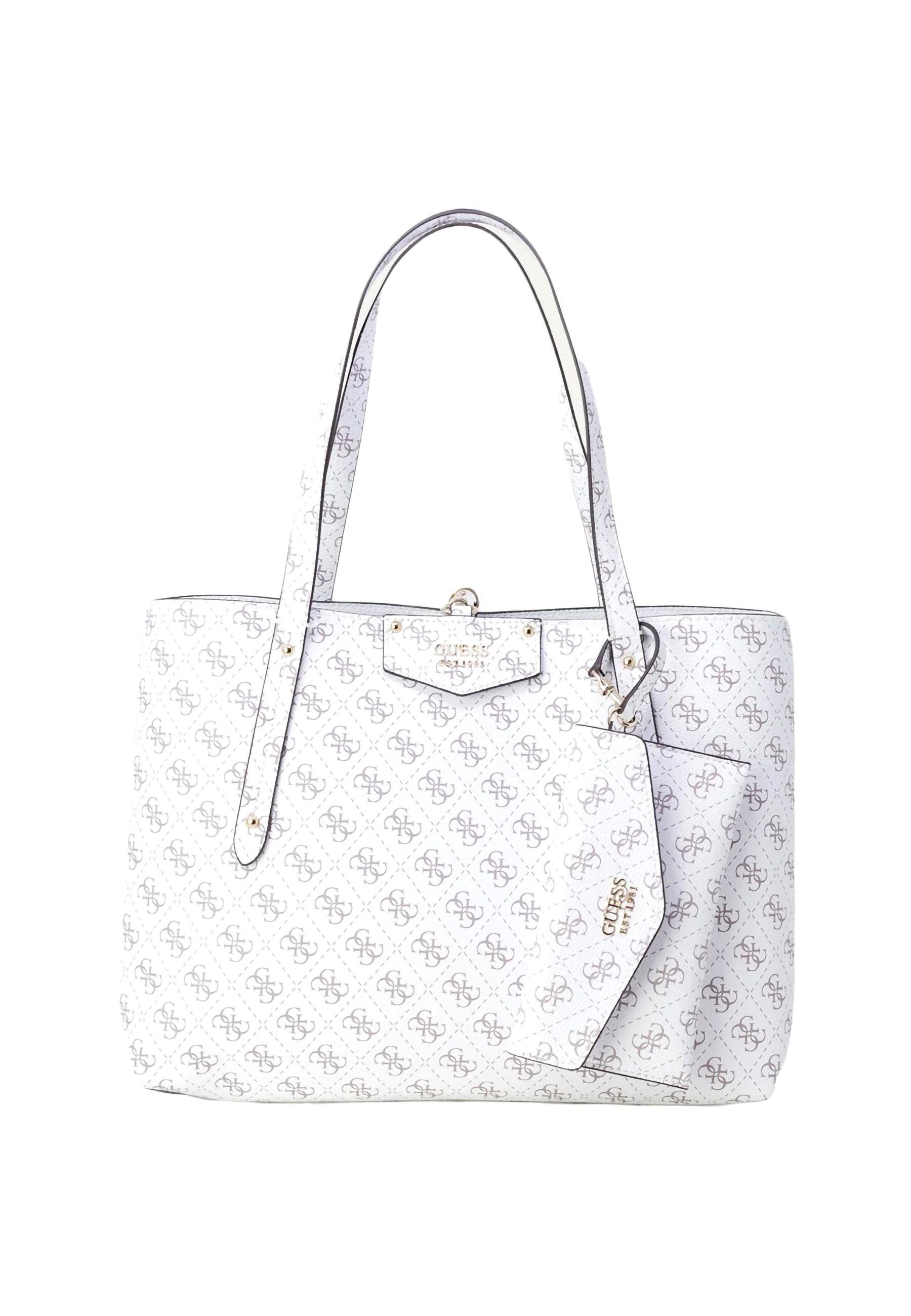 GUESS Eco Brenton Borsa Satchel White Logo ESG839009 - Sandrini Calzature e Abbigliamento