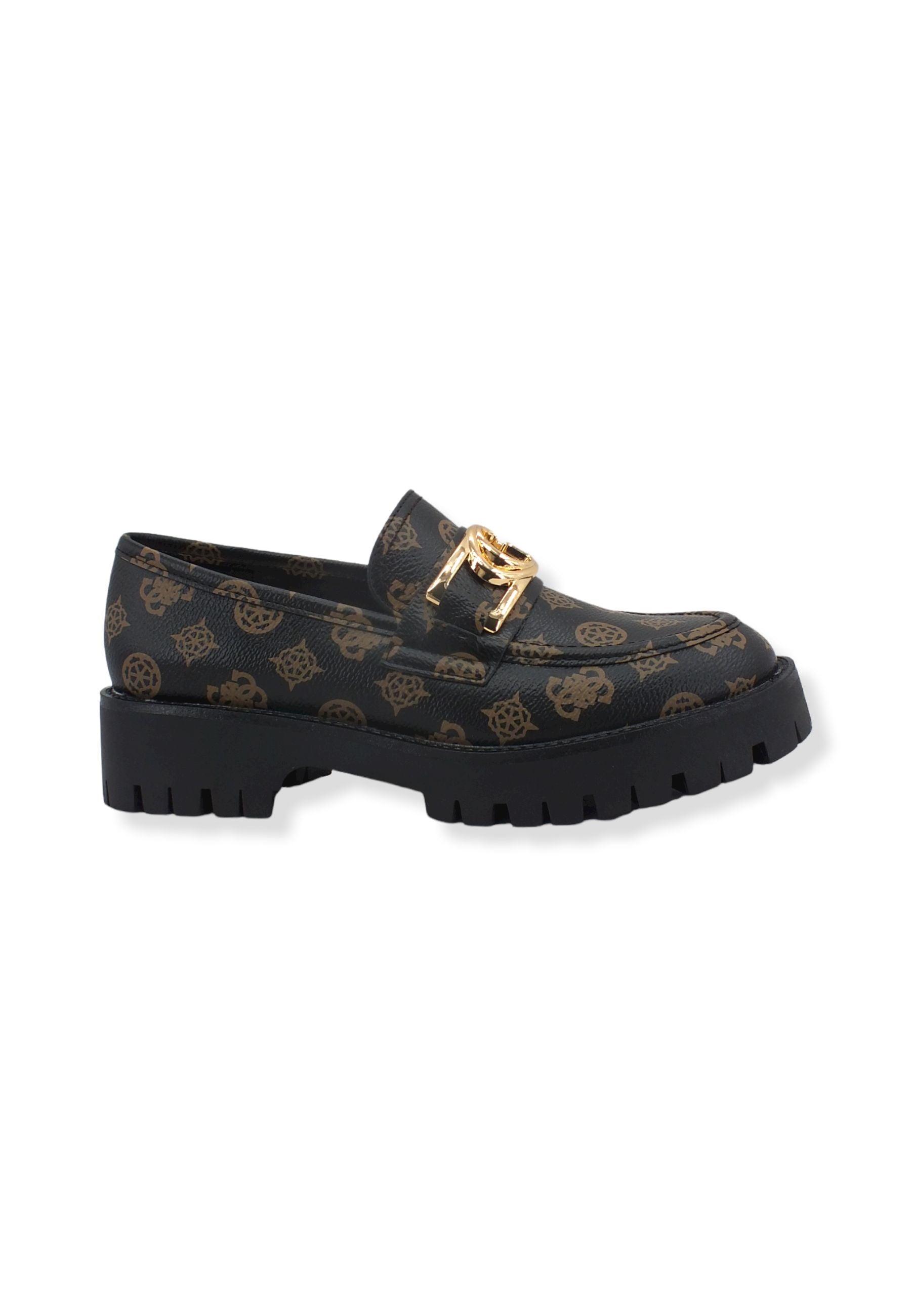 GUESS Mocassino Donna Loghi Brown Ocra FL7ILRFAL14 - Sandrini Calzature e Abbigliamento