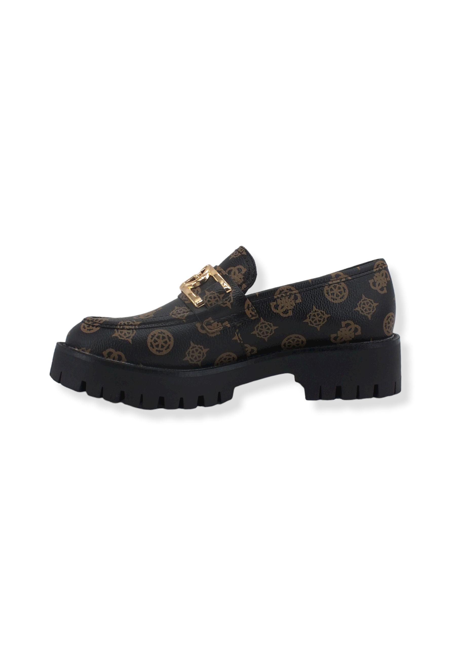 GUESS Mocassino Donna Loghi Brown Ocra FL7ILRFAL14 - Sandrini Calzature e Abbigliamento