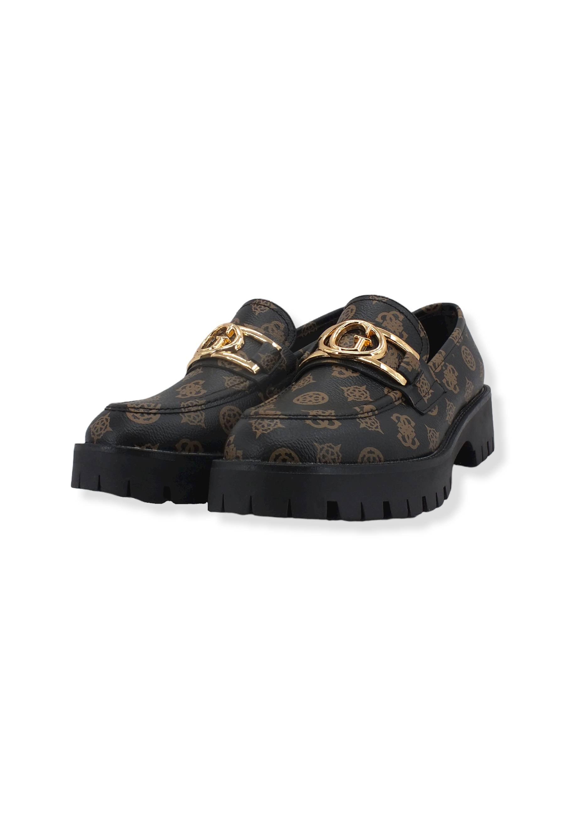 GUESS Mocassino Donna Loghi Brown Ocra FL7ILRFAL14 - Sandrini Calzature e Abbigliamento