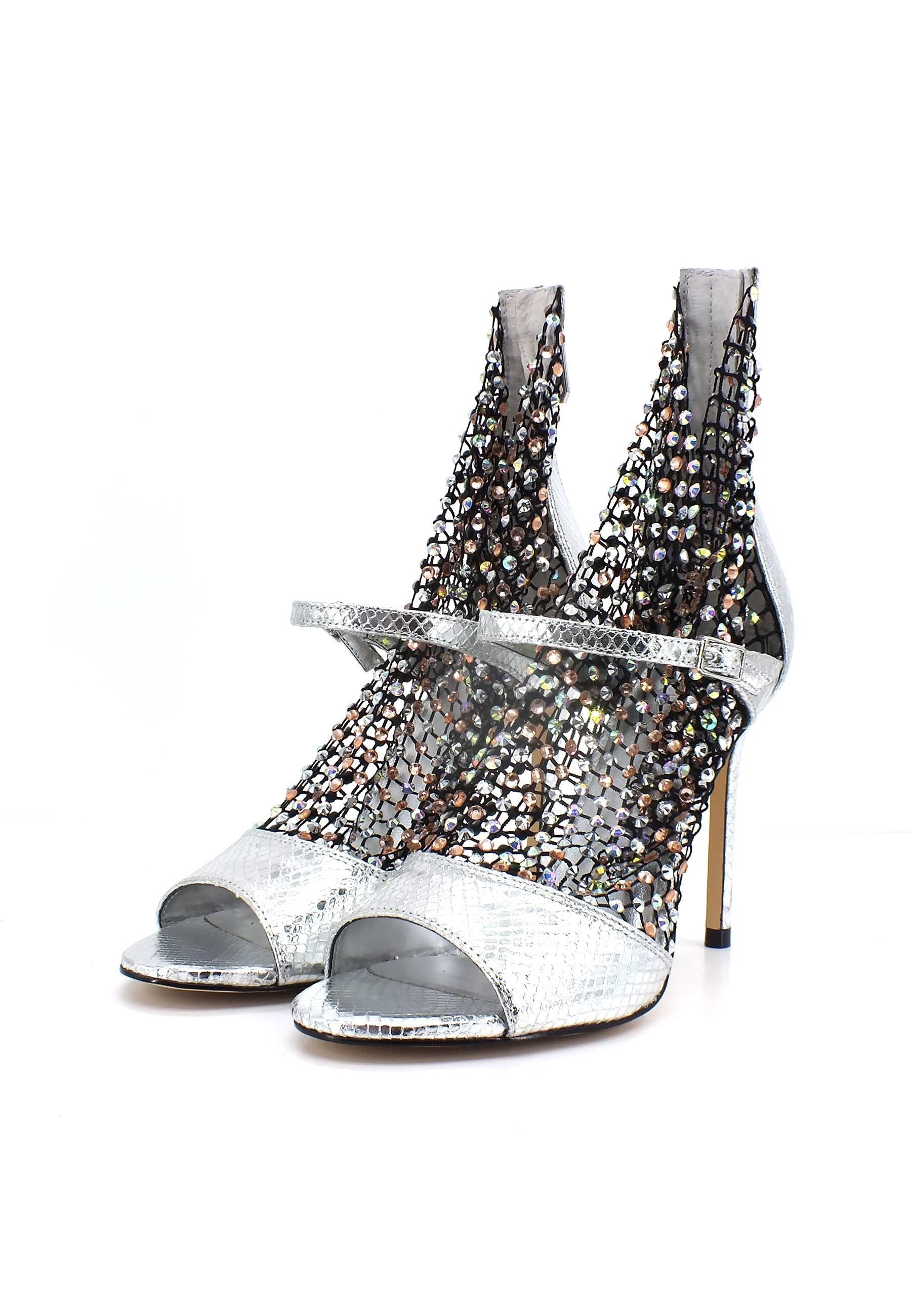 GUESS Sandalo Strass Donna Silver FL5DYNFAP10 - Sandrini Calzature e Abbigliamento