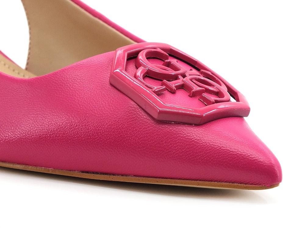 GUESS Sandalo Tacco Basso Punta Logo Pink FL5JESLEA05 - Sandrini Calzature e Abbigliamento