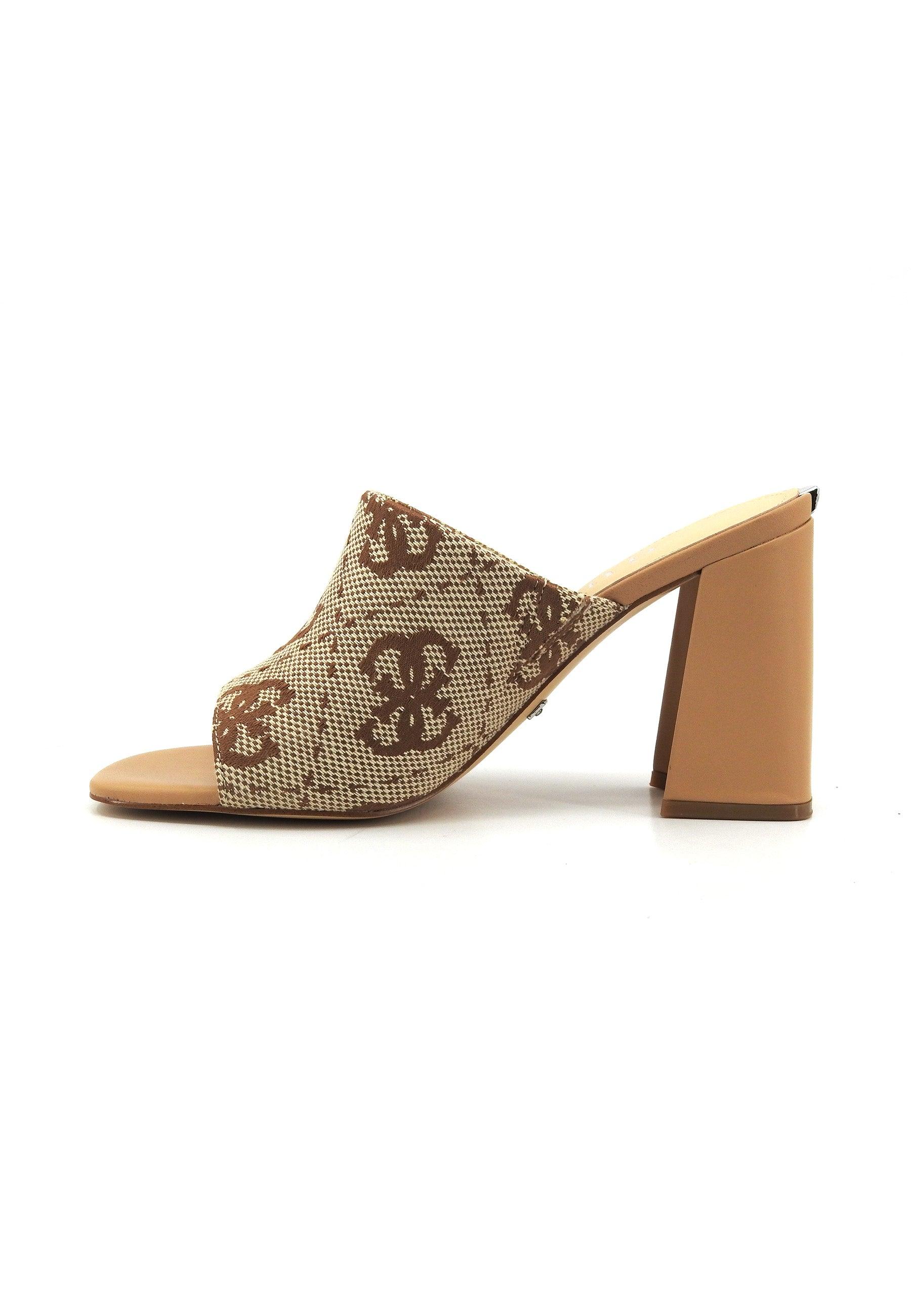 GUESS Sandalo Tacco Donna Beige Brown FLJKE2FAL03 - Sandrini Calzature e Abbigliamento