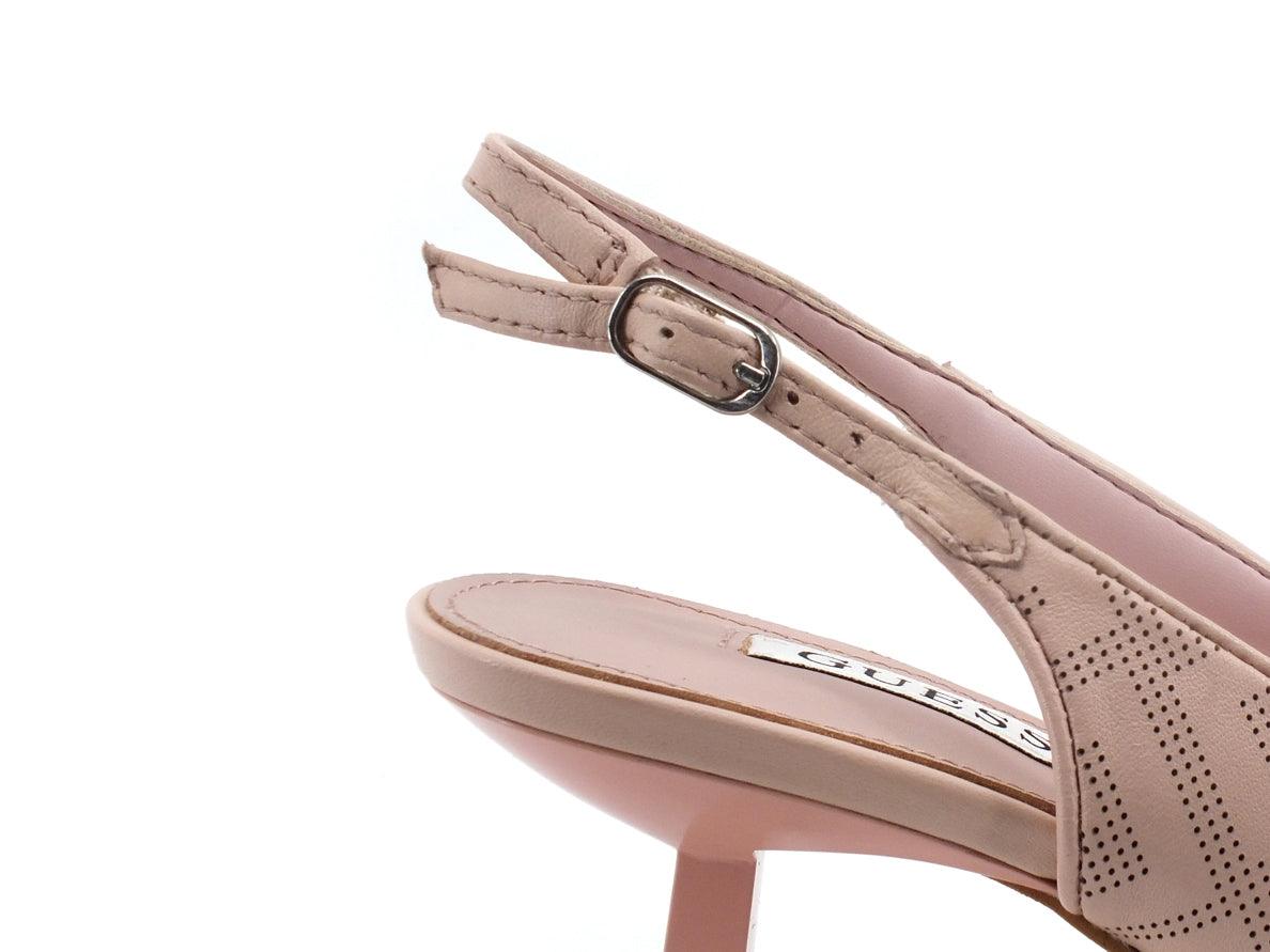 GUESS Sandalo Tacco Loghi Traforato Pink FL5RHIELE05 - Sandrini Calzature e Abbigliamento