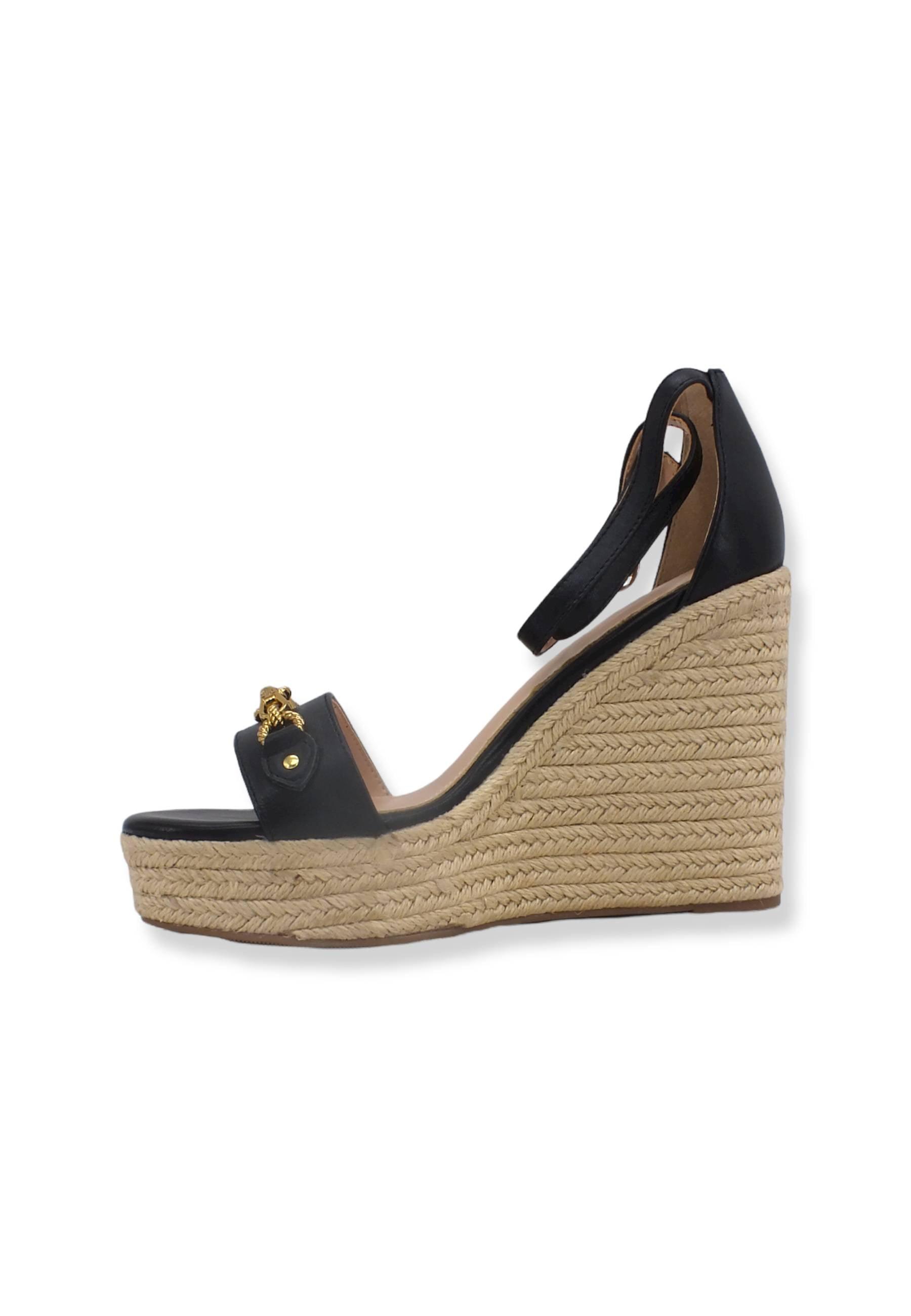 GUESS Sandalo Zeppa Corda Black FL6WENLEA03 - Sandrini Calzature e Abbigliamento
