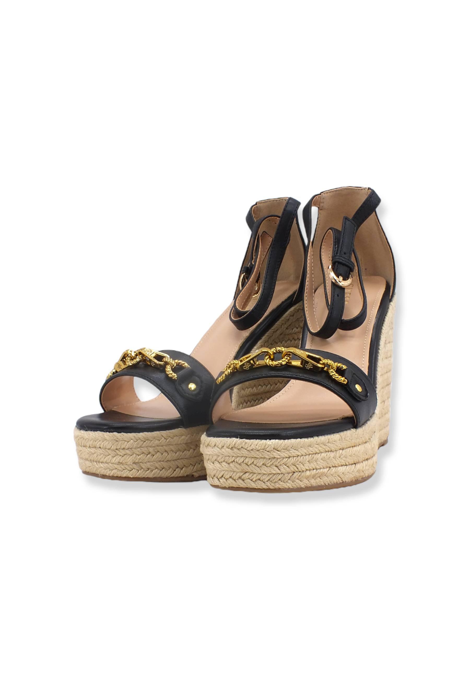 GUESS Sandalo Zeppa Corda Black FL6WENLEA03 - Sandrini Calzature e Abbigliamento