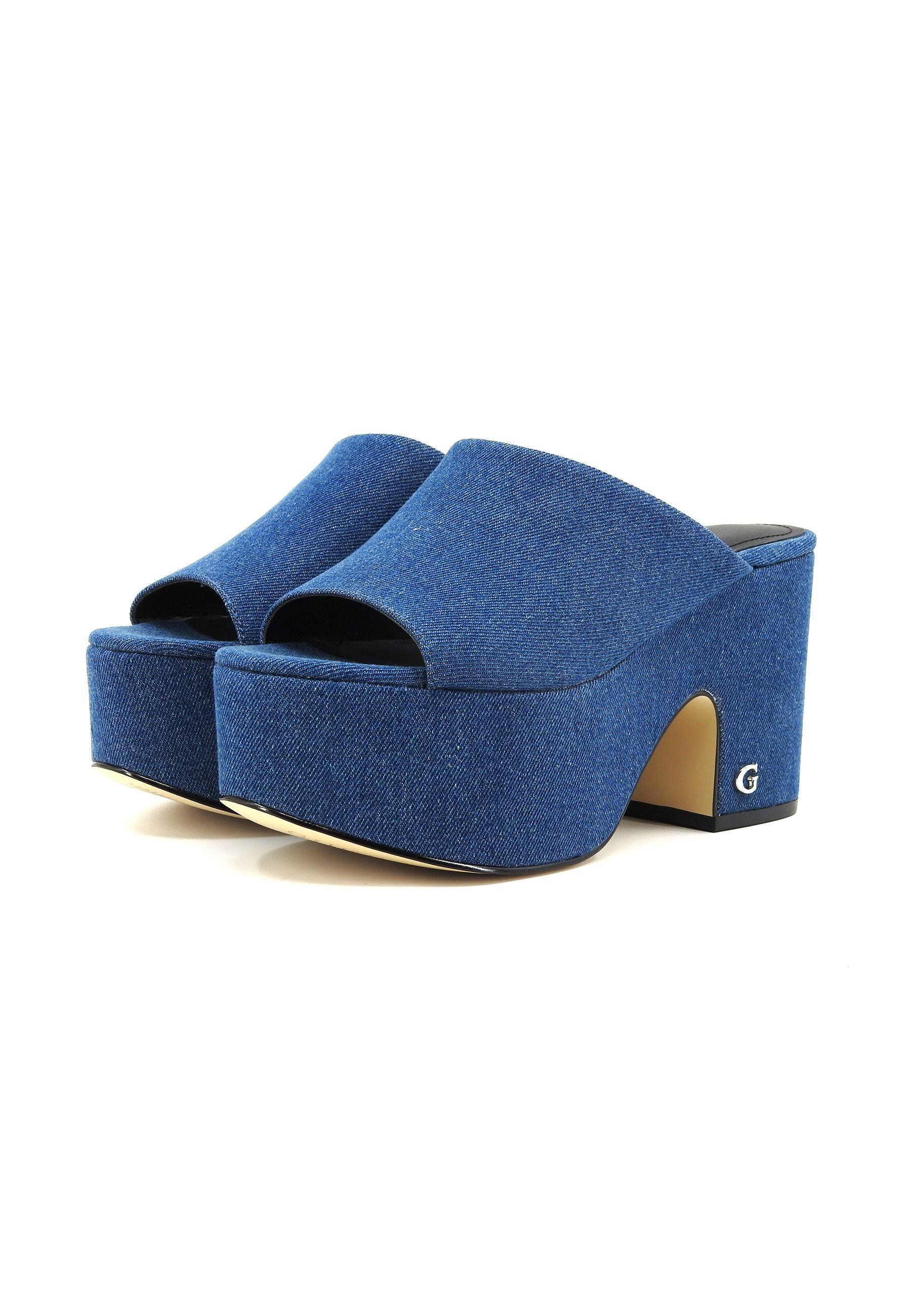 GUESS Sandalo Zoccolo Donna Blue FLJYA2DEN04 - Sandrini Calzature e Abbigliamento