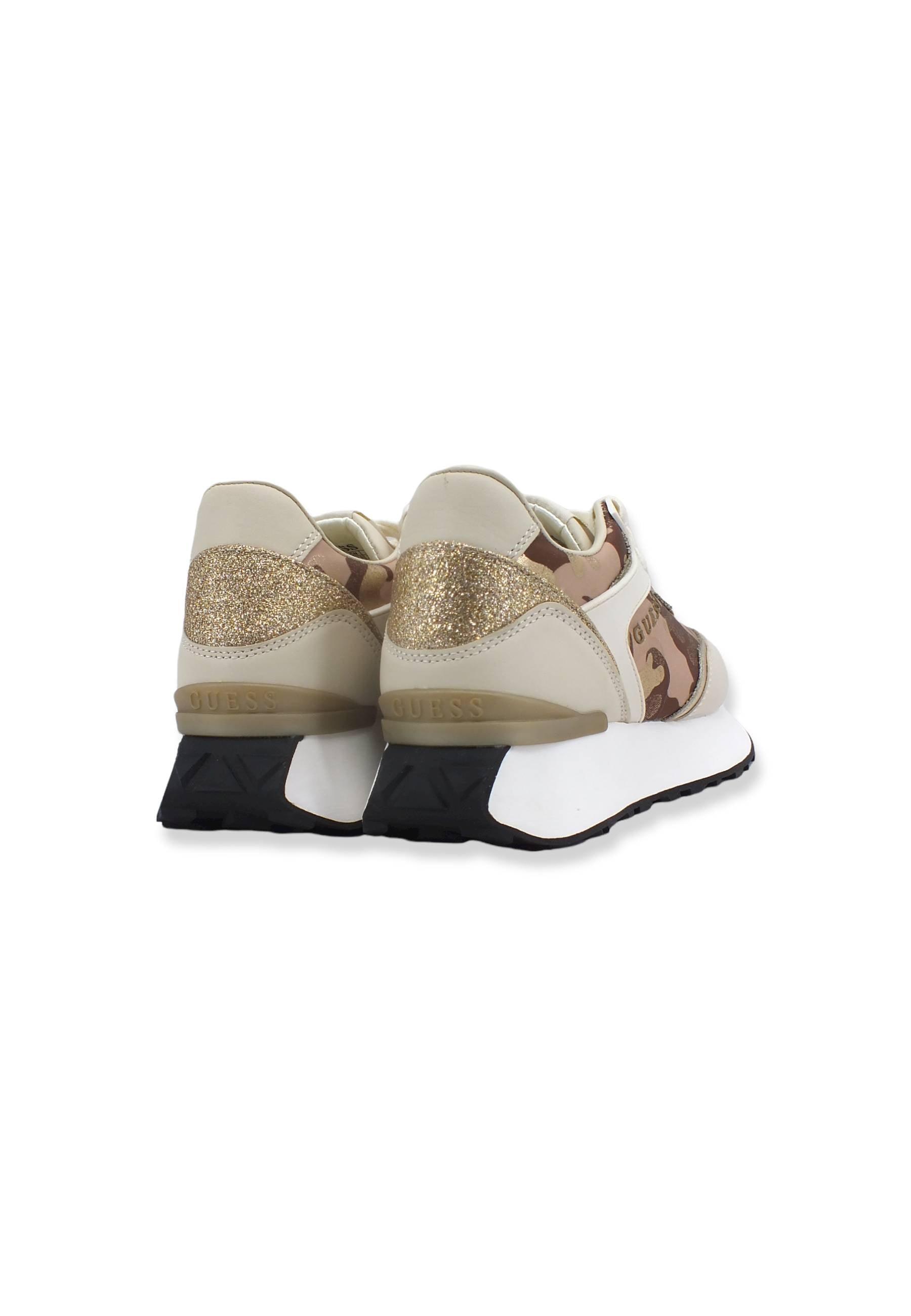 GUESS Sneaker Donna Running Camouflage Glitter Beige Bone FL7LUCELE12 - Sandrini Calzature e Abbigliamento